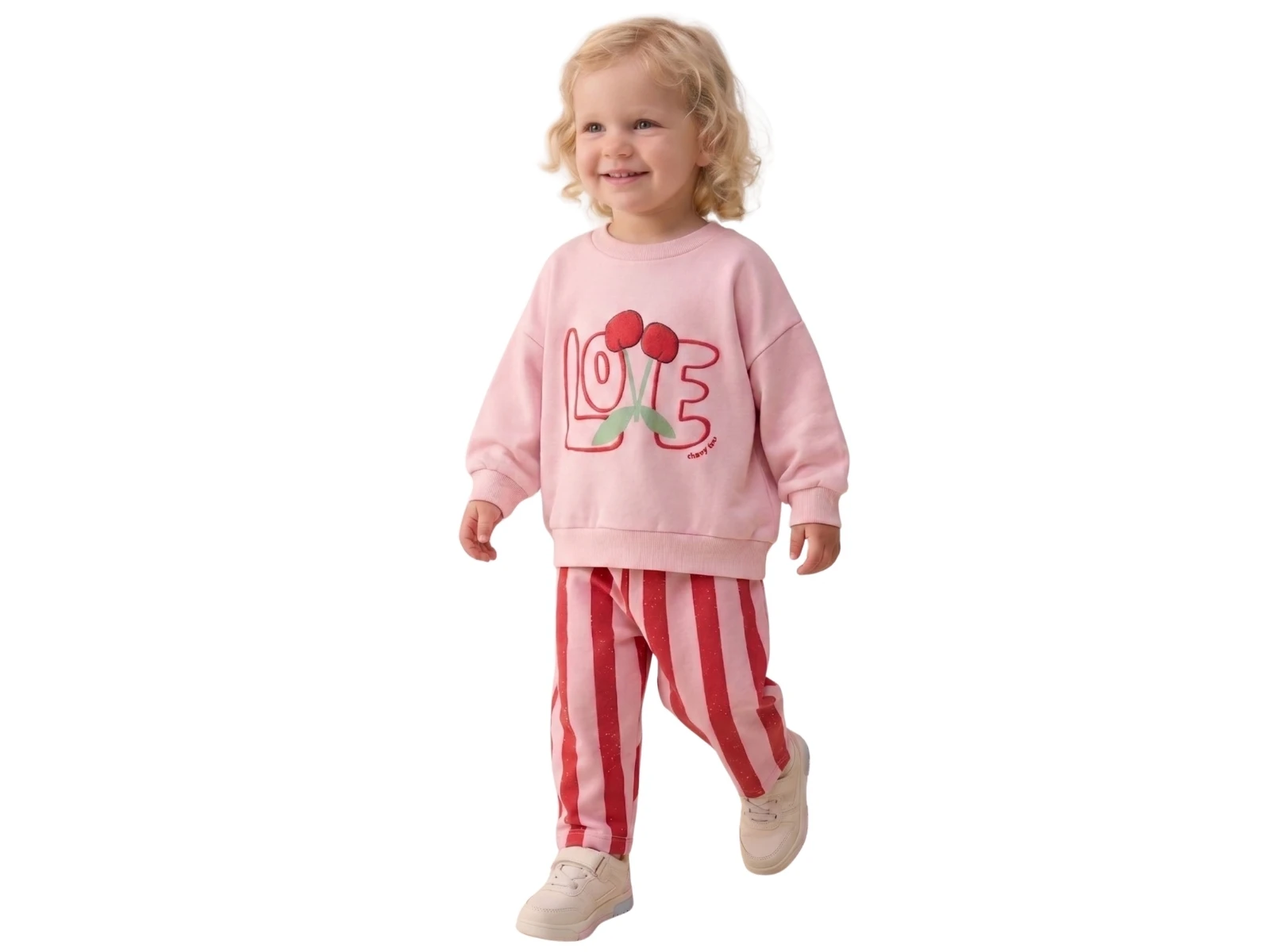 Love Baskılı Kız Bebe Takım 3 İp