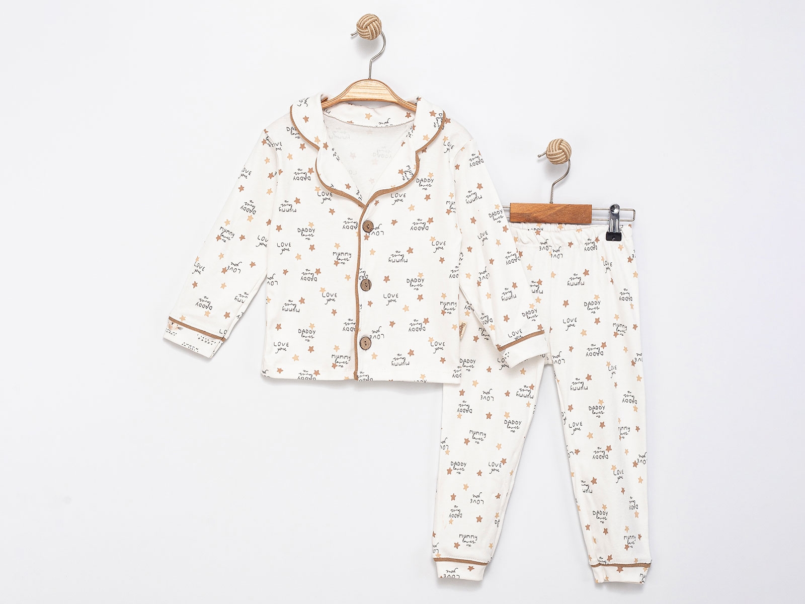 Love Desenli Kız Pijama Takım