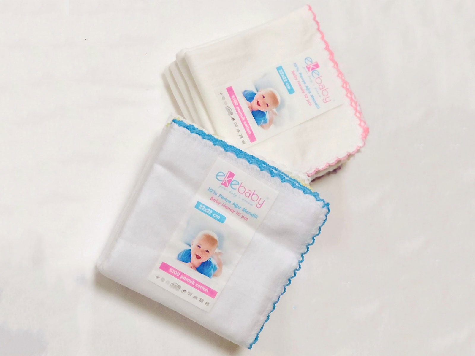Lüks Penye Unisex 10lu Ağız Mendili 22x22 cm