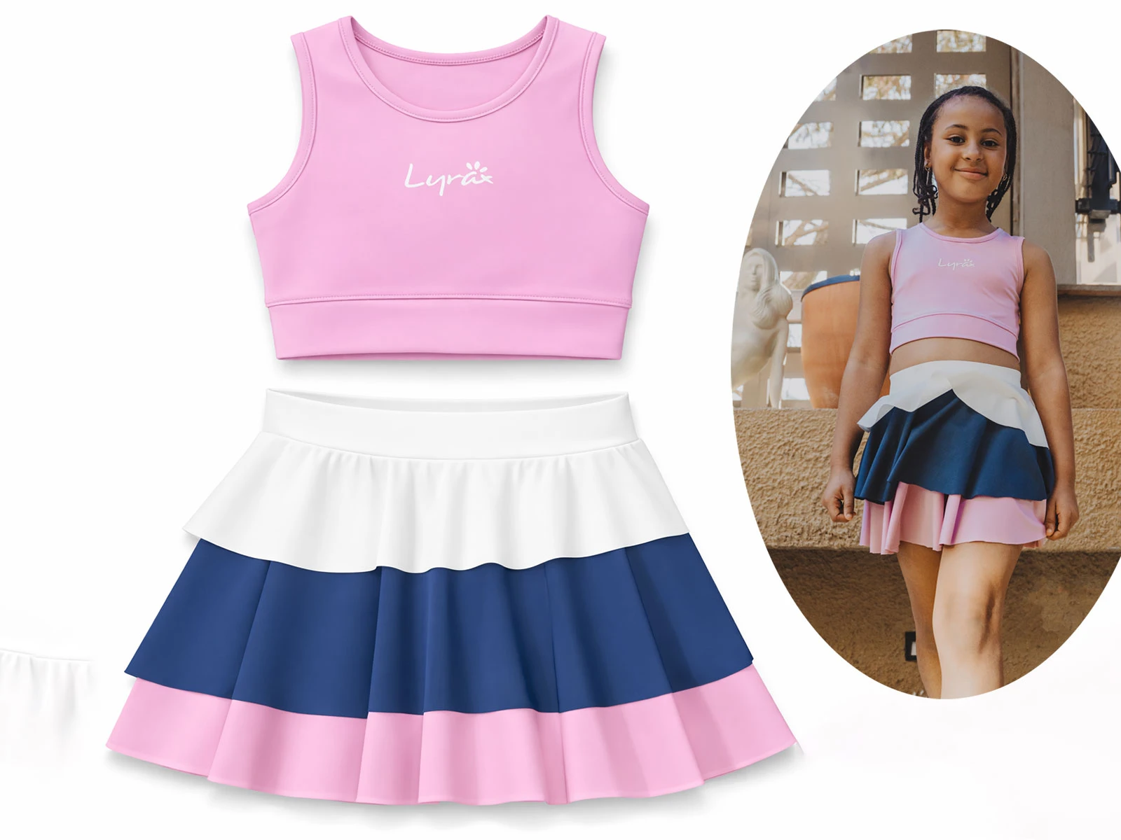 Lyrax Kat Etekli Kız Tenis Sporcu Mayo Takım