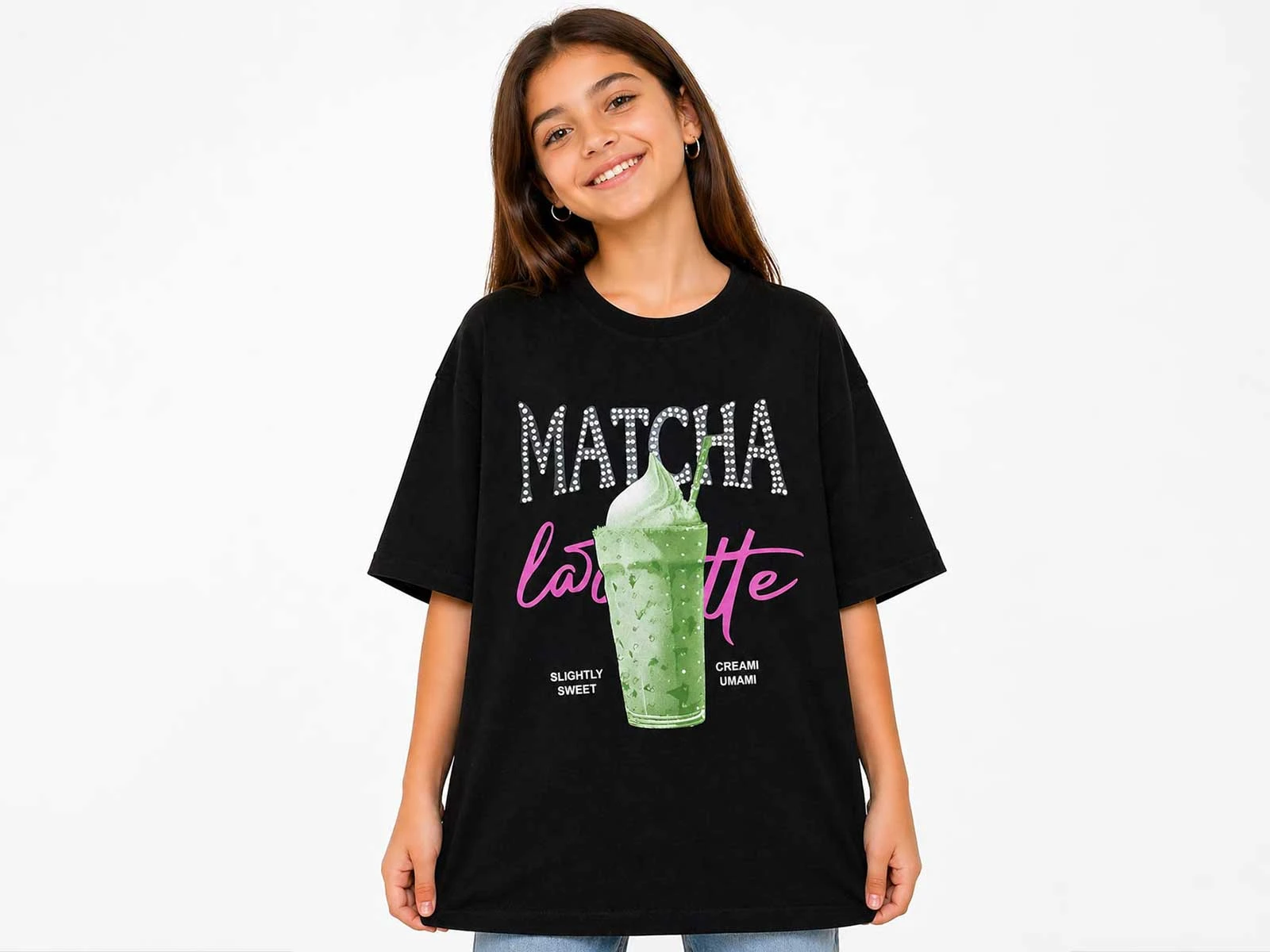 MATCHA Baskılı Kız Tişört 