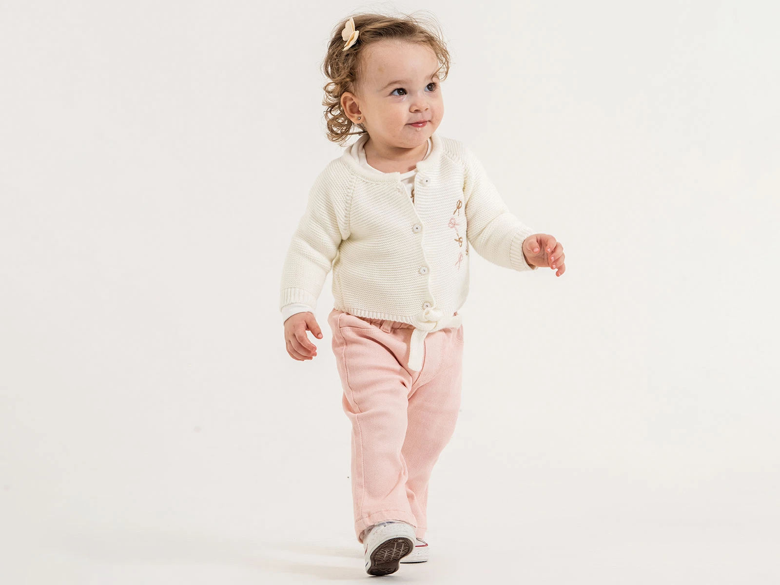 Toptan PAMPAL KİDS Makas Nakışlı Triko Hırkalı Kız Üçlü Takım  Toptan Bebek Çocuk Giyim - Beniz Kids