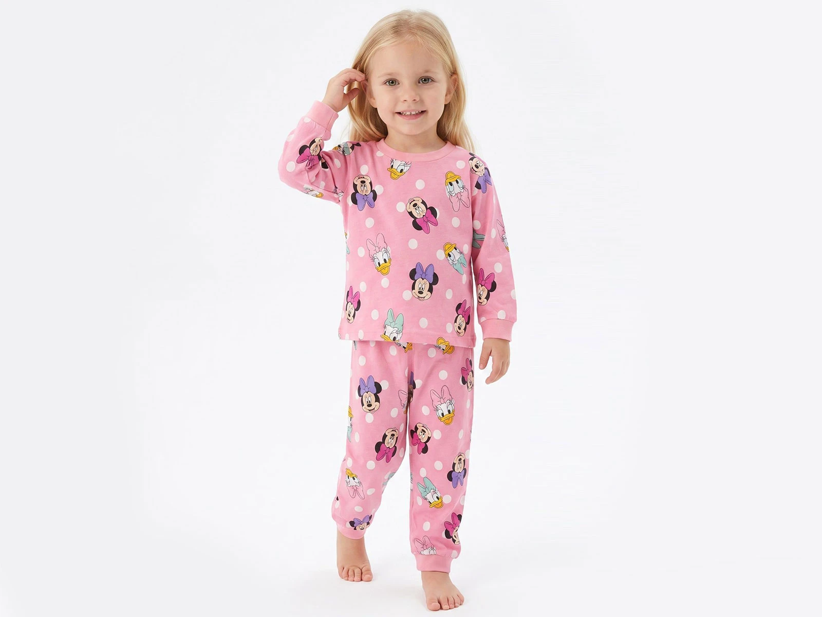 Toptan İSOBEL Minnie Mouse Desenli Kız Pijama Takım  Toptan Bebek Çocuk Giyim - Beniz Kids