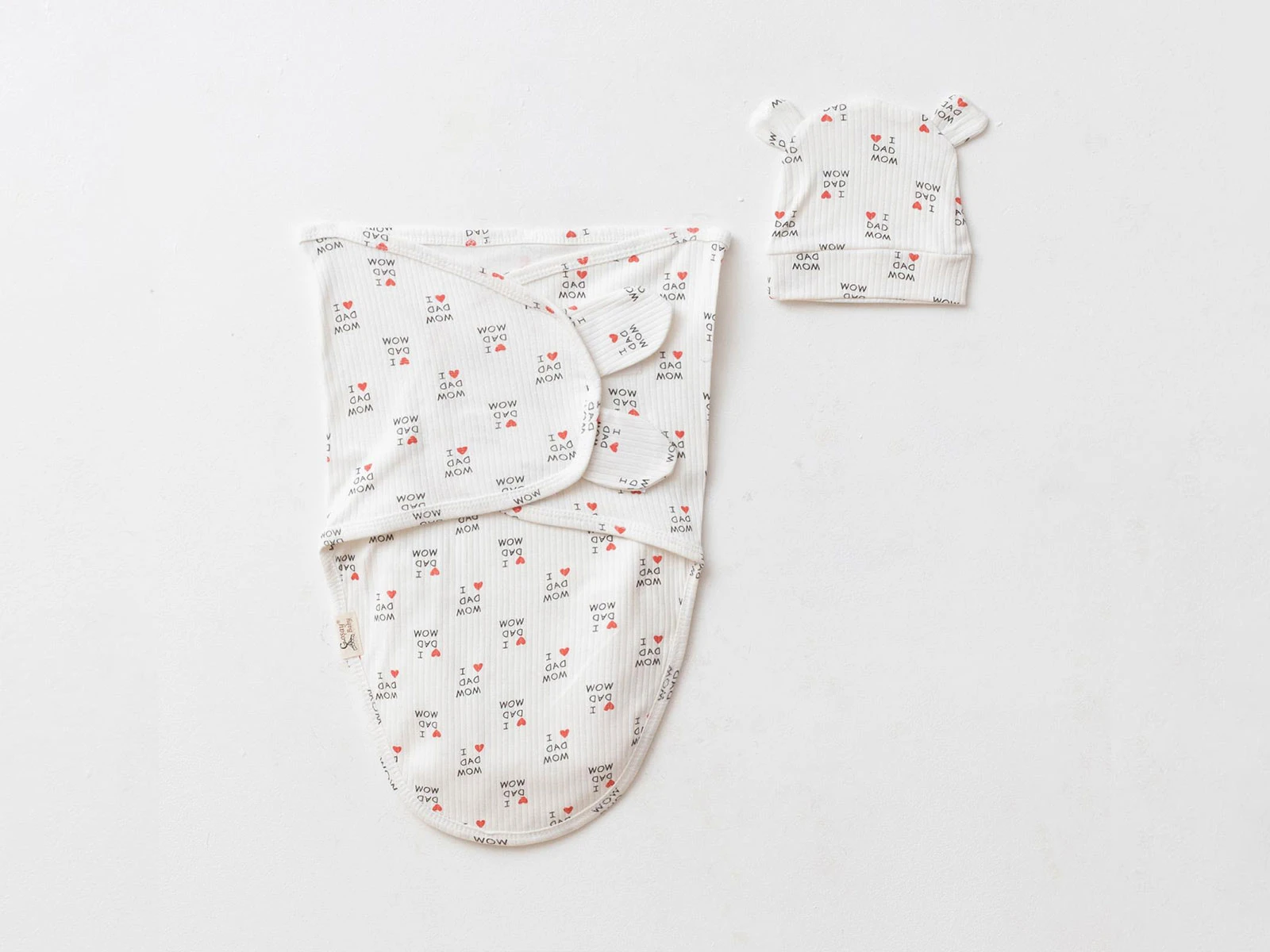Toptan COŞAY BABY Mom & Dad Baskılı Şapkalı Unisex Bebe Kundak  Toptan Bebek Çocuk Giyim - Beniz Kids