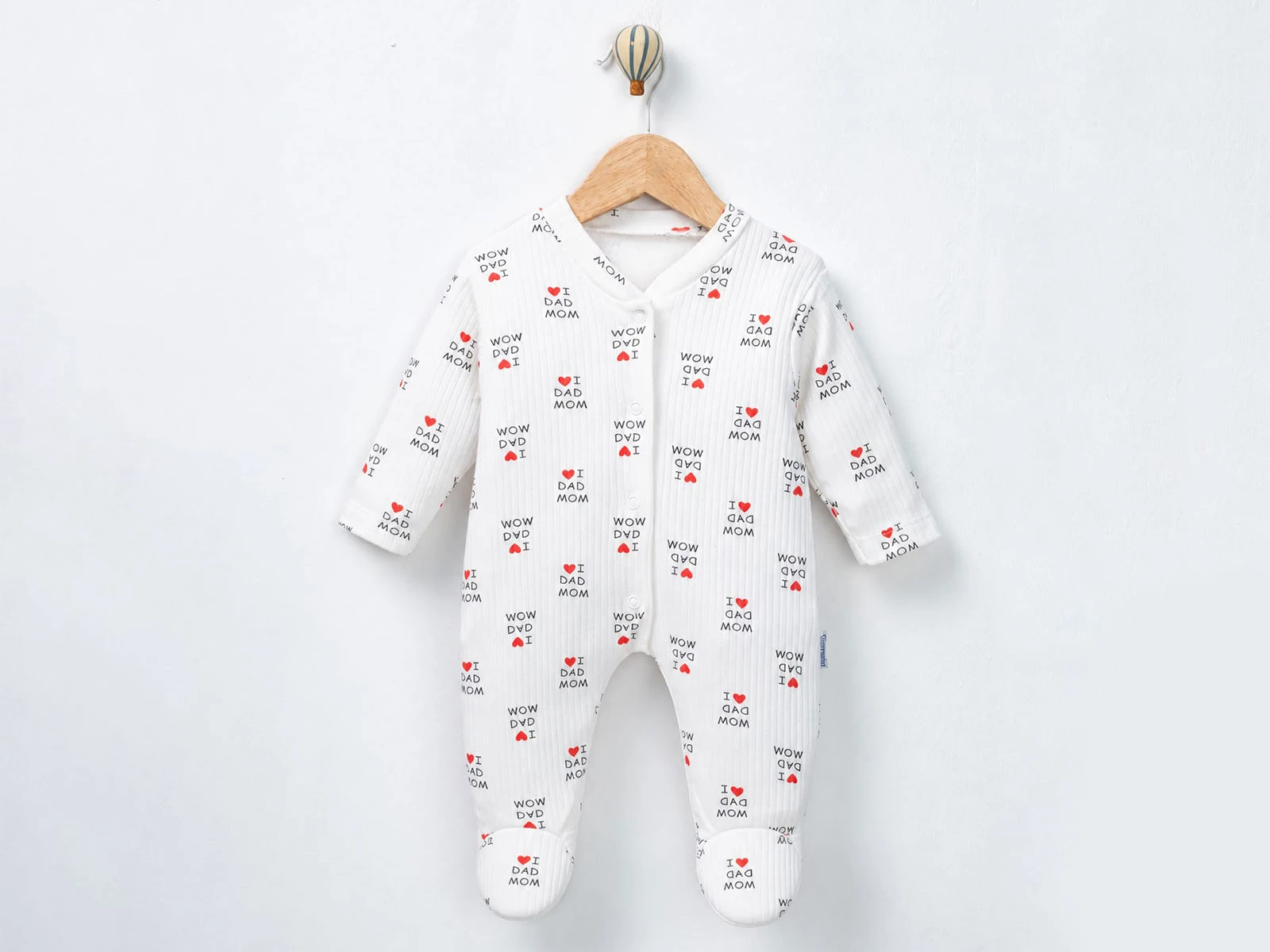 Toptan SÜPERMİNİ Mom Dad Desenli Kız Bebek Tulum Toptan Bebek Çocuk Giyim - Beniz Kids