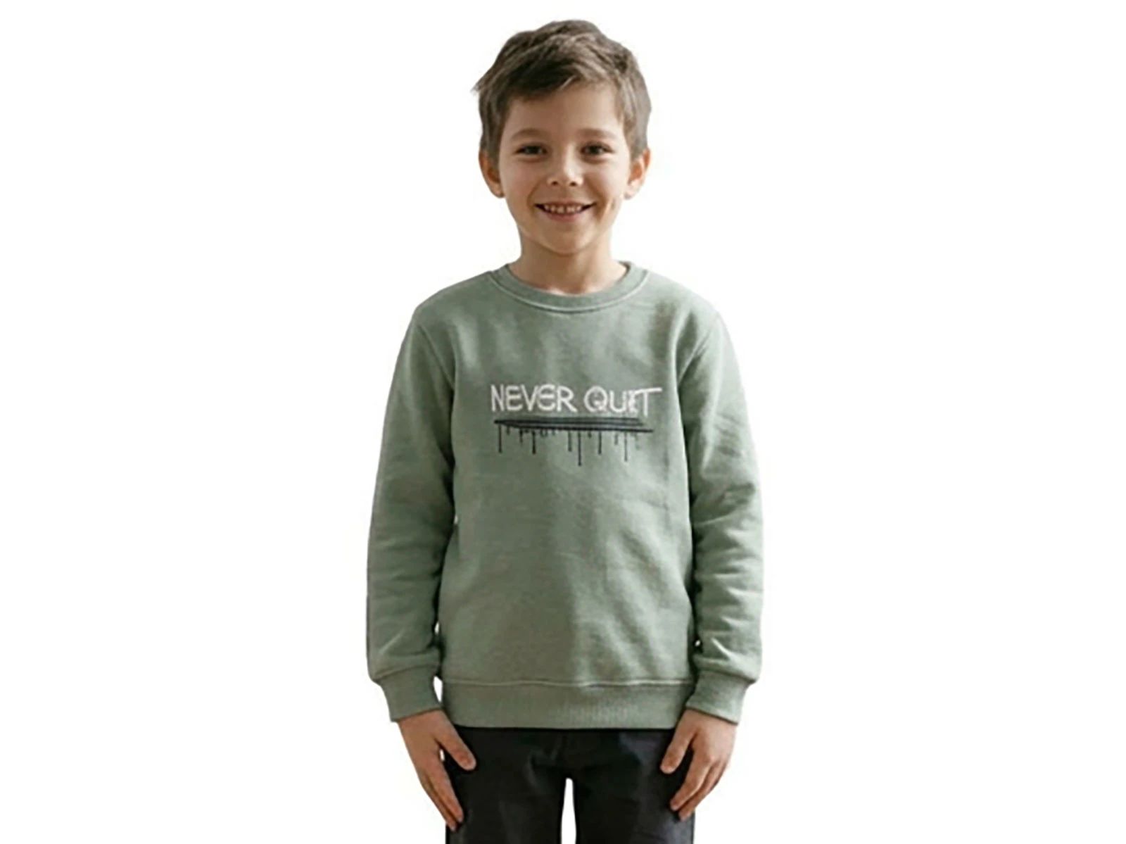 Toptan TANEM KİDS Never Quit Baskılı Şardonlu 3 İp Erkek Çocuk Takım Toptan Bebek Çocuk Giyim - Beniz Kids