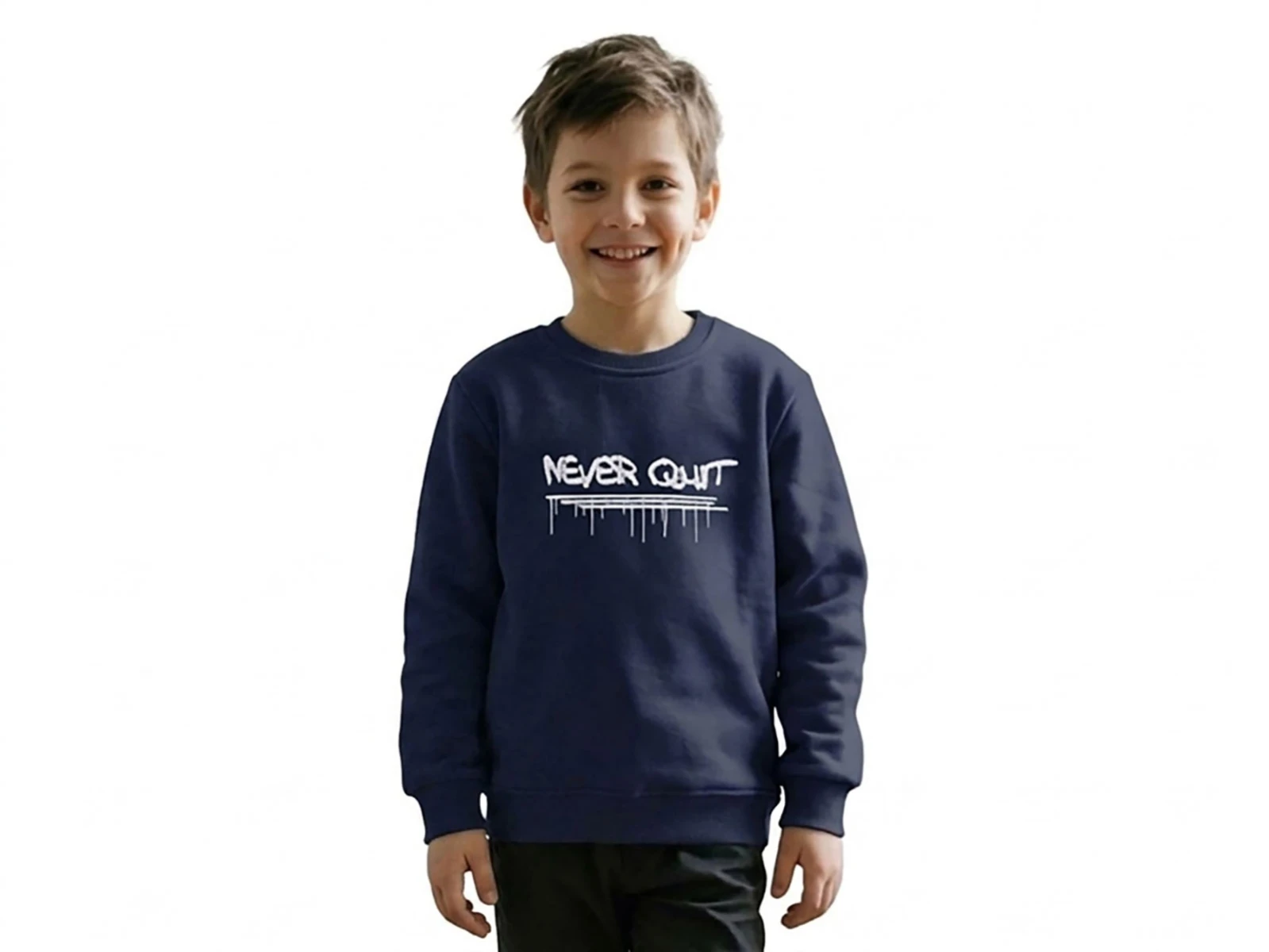Toptan TANEM KİDS Never Quit Baskılı Şardonlu 3 İp Erkek Çocuk Takım Toptan Bebek Çocuk Giyim - Beniz Kids