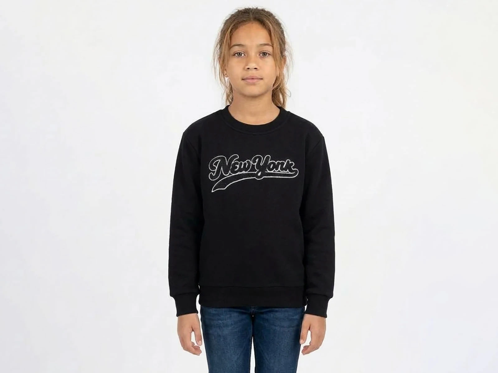 Toptan İ-CAN New York Nakışlı Kız Sweat Toptan Bebek Çocuk Giyim - Beniz Kids