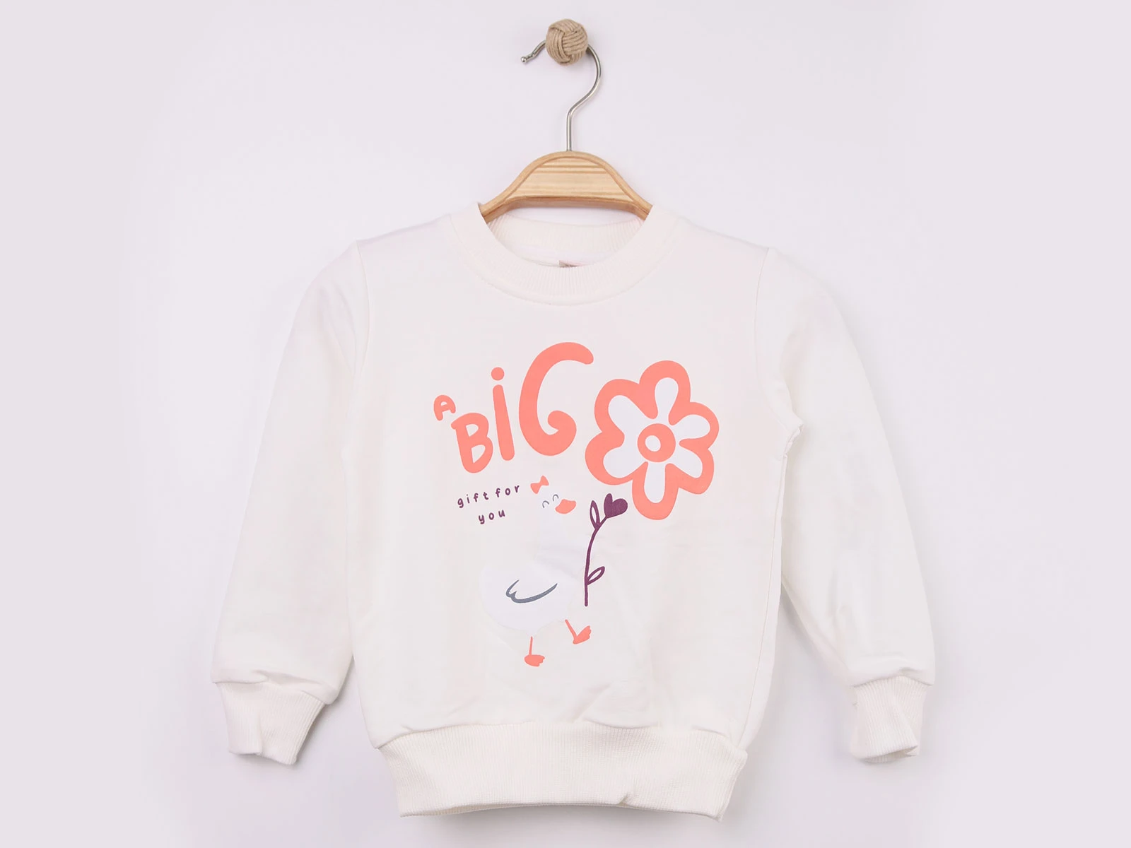 Toptan WENGE KİDS Ördek Baskılı Kız Sweat  Toptan Bebek Çocuk Giyim - Beniz Kids