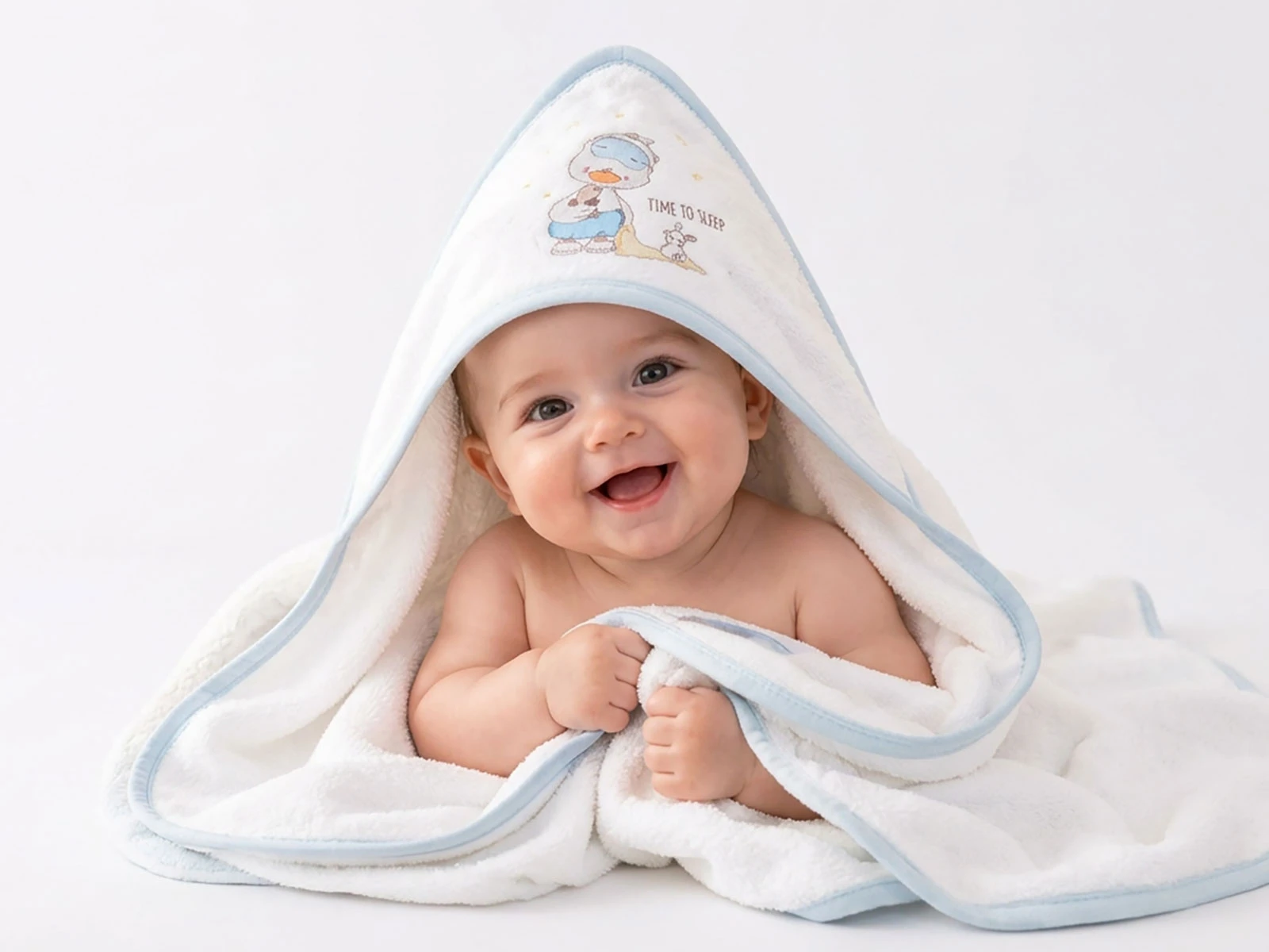 Toptan EKE BABY Ördek Detay Bebek Havlu Toptan Bebek Çocuk Giyim - Beniz Kids