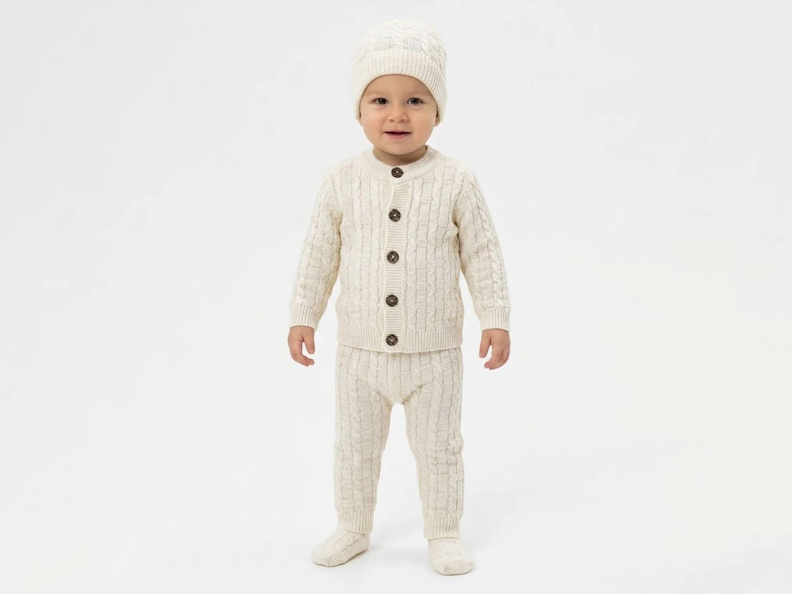Toptan ÖZ-KA LİFE Örme Unisex 3'lü Bebek Takım Toptan Bebek Çocuk Giyim - Beniz Kids