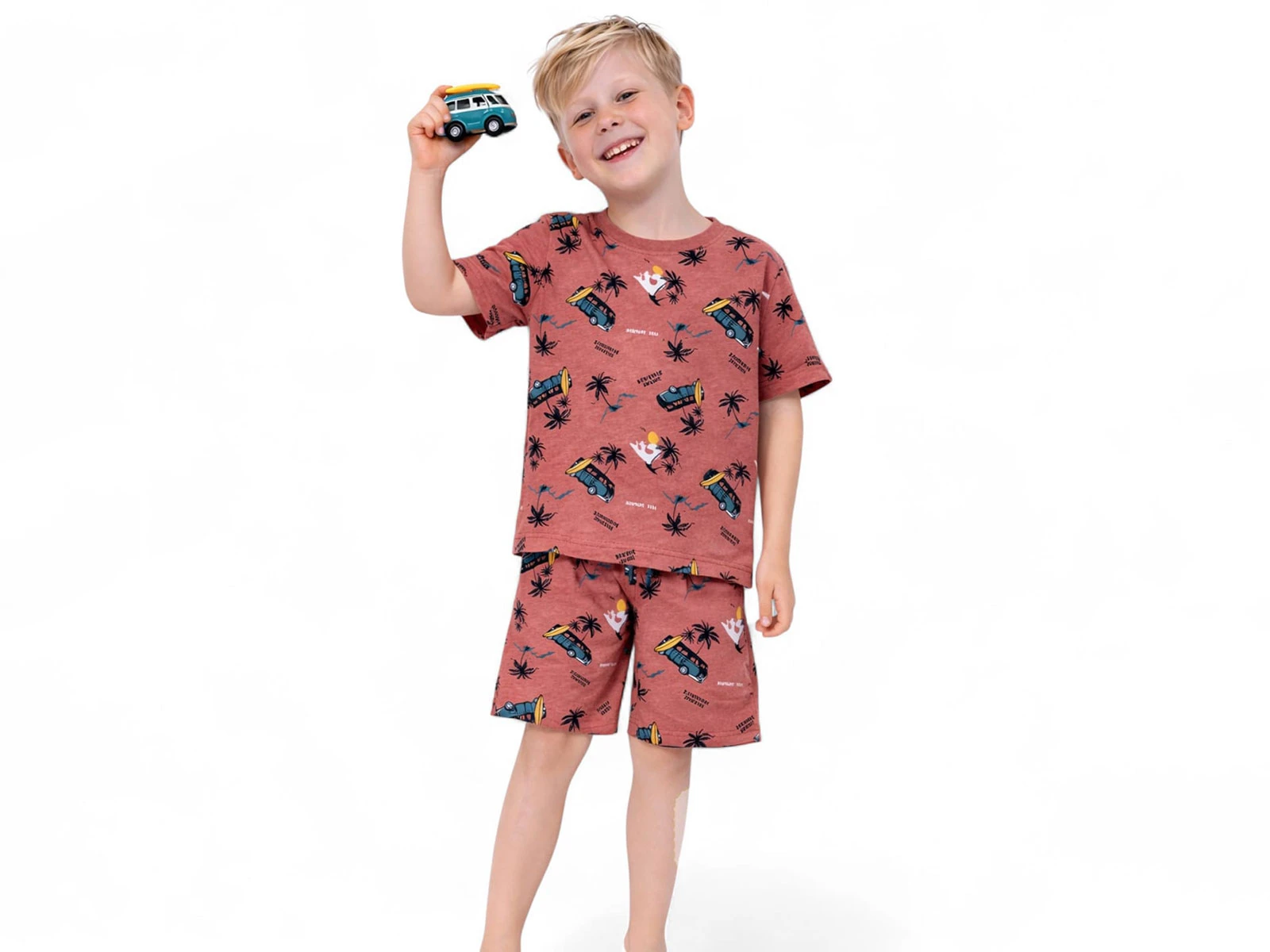 Otobüs Desenli Erkek Pijama Takım