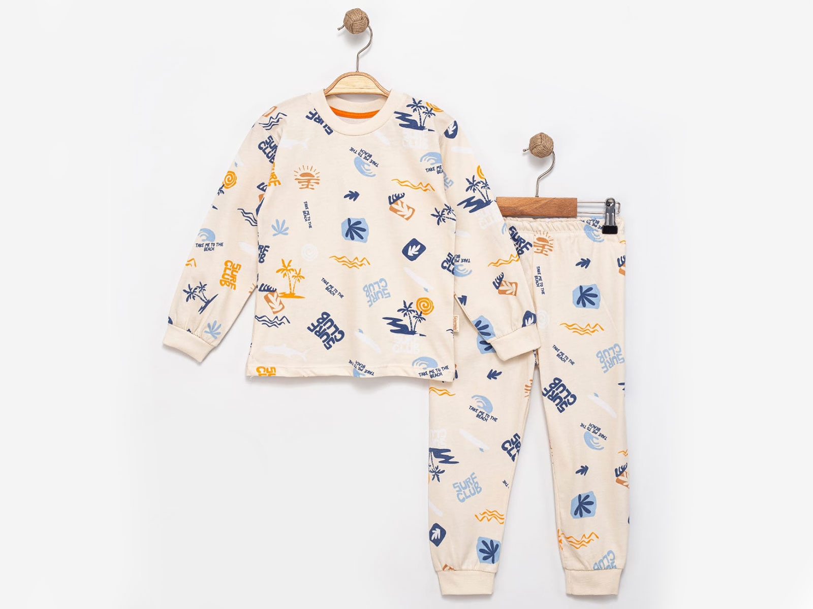 Palmiye Desenli Erkek Pijama Takım