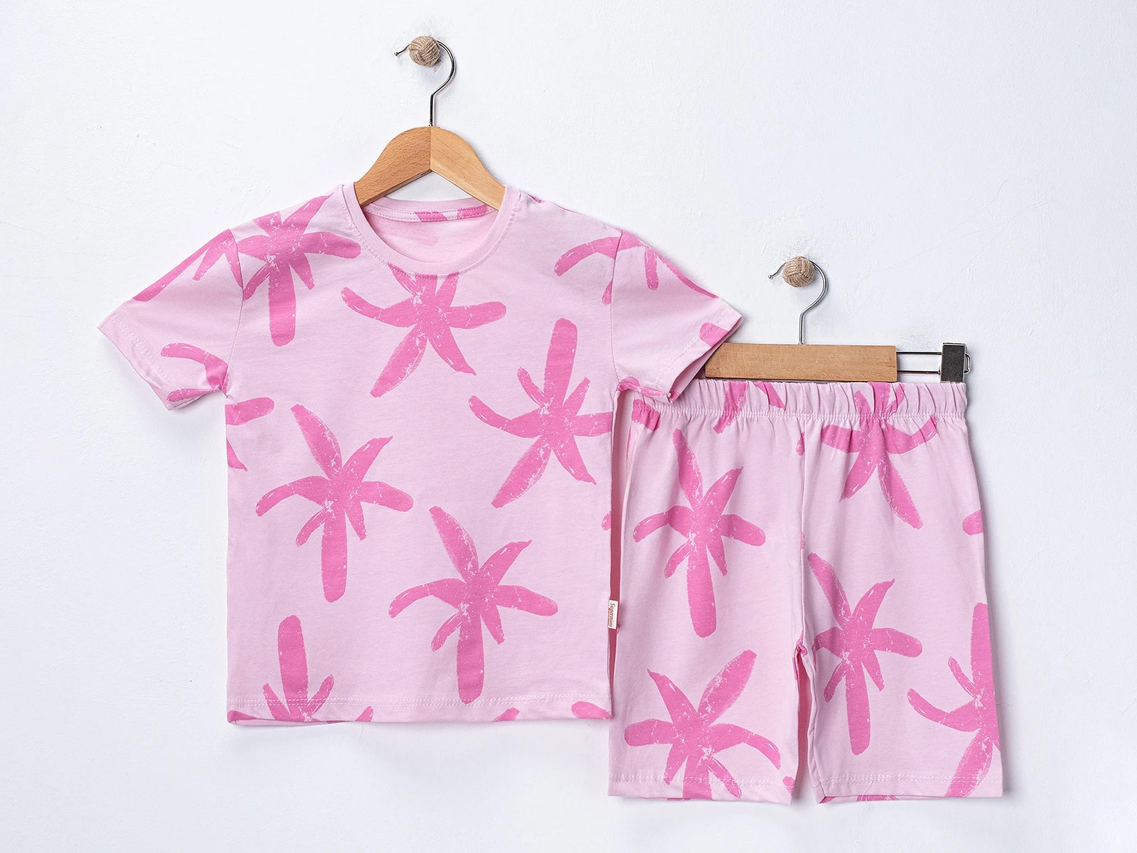 Palmiye Desenli Kız Pijama Takım