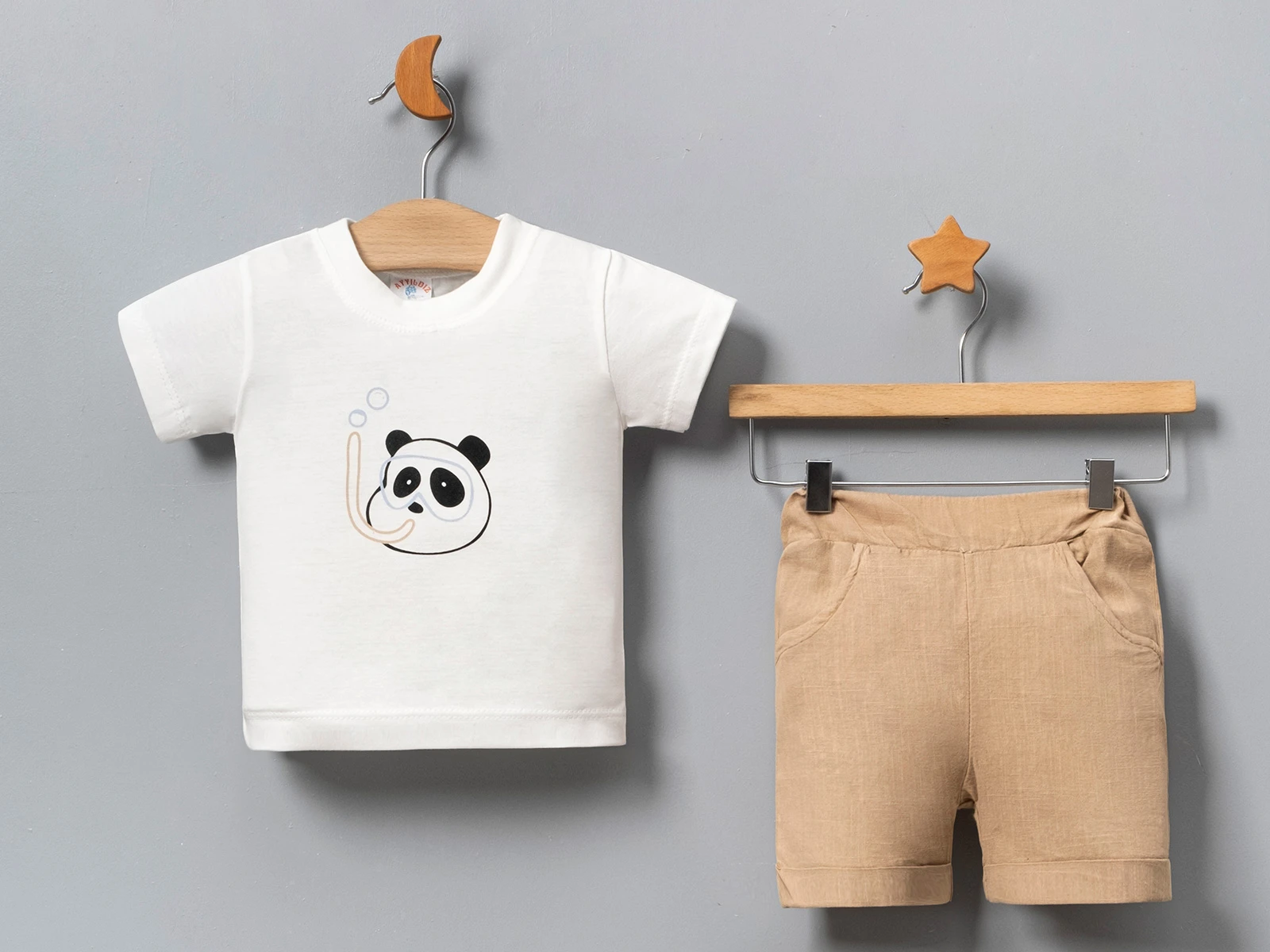 Panda Baskılı Erkek Bebe Takım