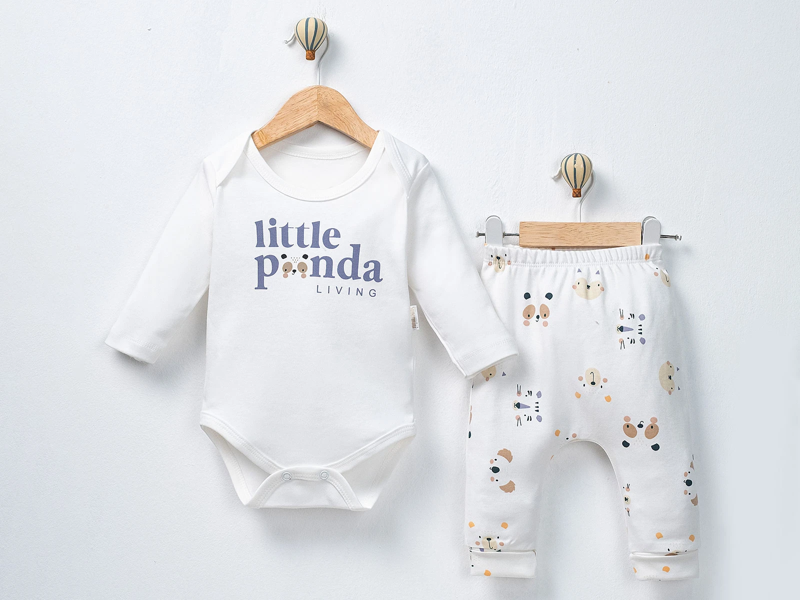 Panda Baskılı Erkek Bebe Takım