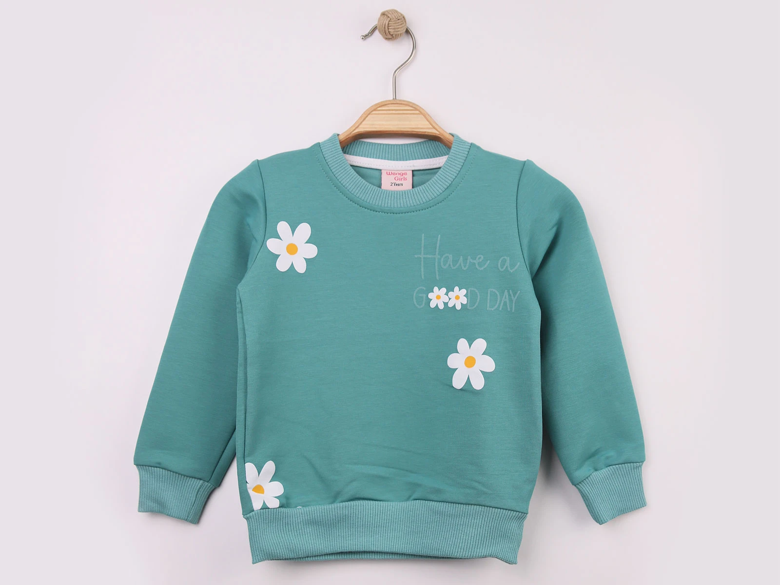 Toptan WENGE KİDS Papatya Baskılı Kız Sweat Toptan Bebek Çocuk Giyim - Beniz Kids