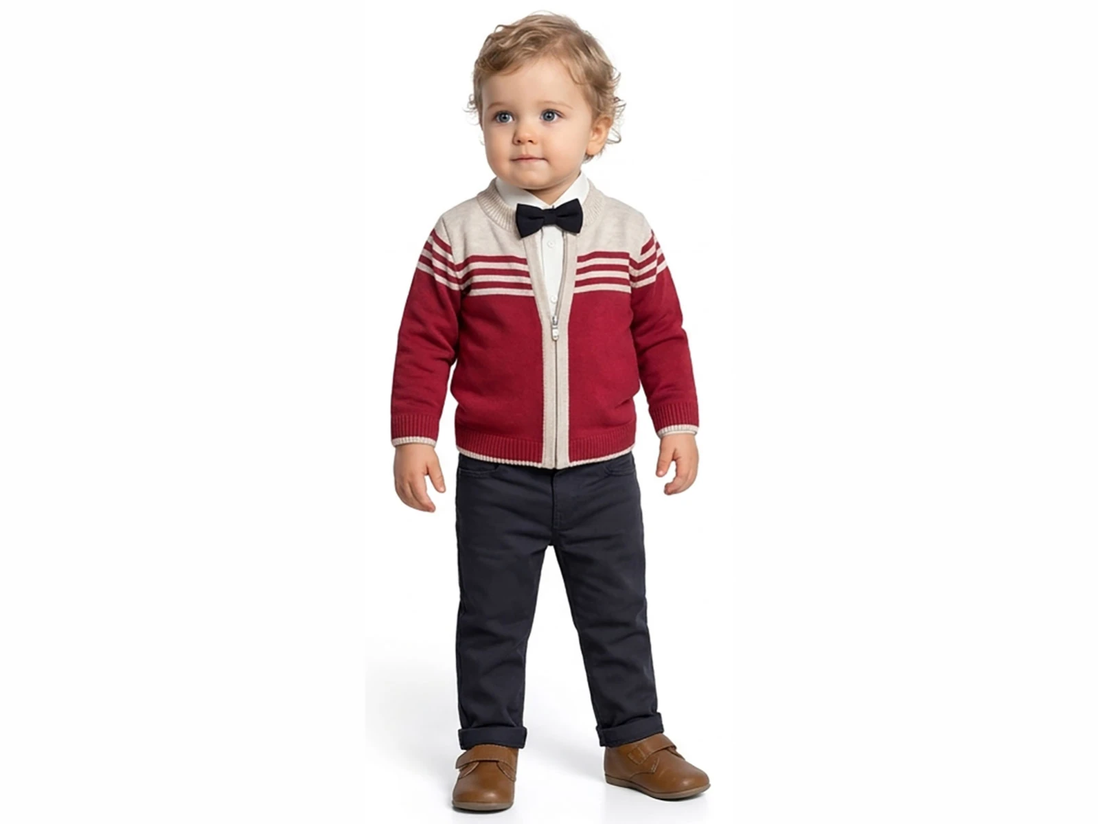 Toptan ORYEDA Papyon Detay Trikolu 3'lü Erkek Bebek Takım Toptan Bebek Çocuk Giyim - Beniz Kids