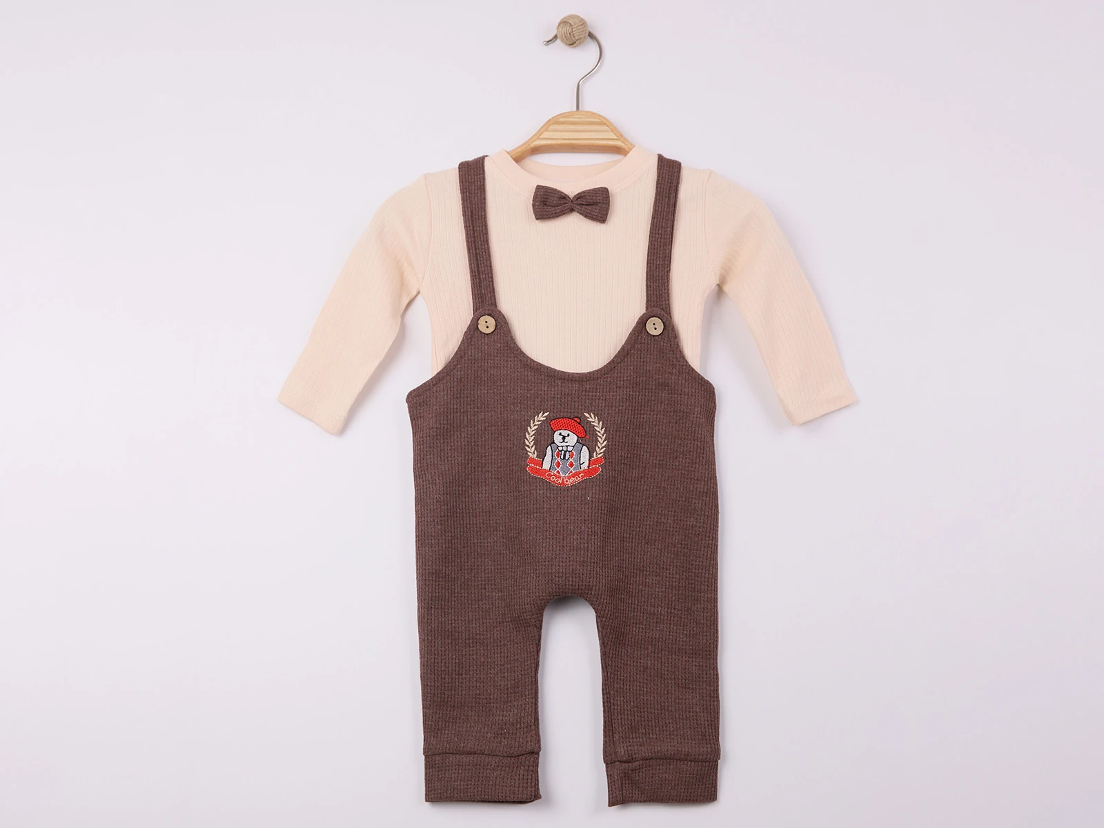 Papyon Detaylı Erkek Bebe İkili Salopet 