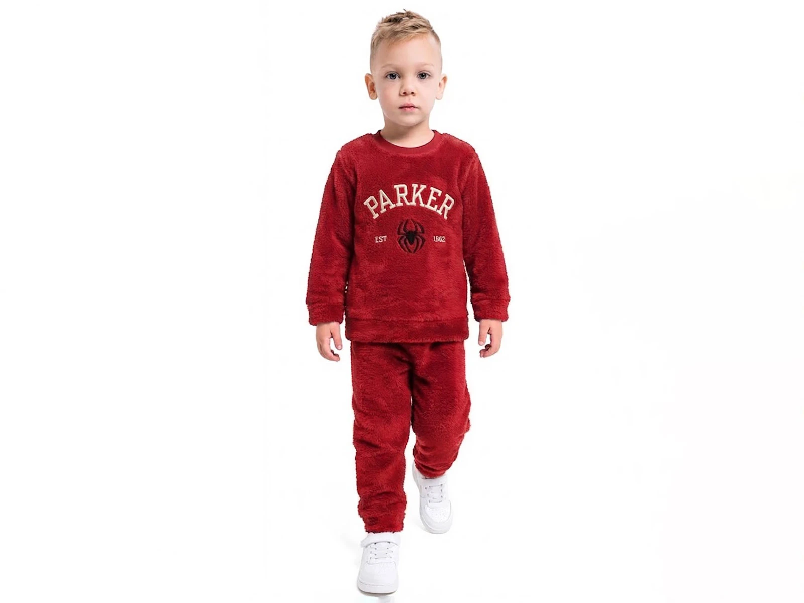 Toptan LİZARD Parker Nakışlı Well Soft Peluş Erkek Takım  Toptan Bebek Çocuk Giyim - Beniz Kids