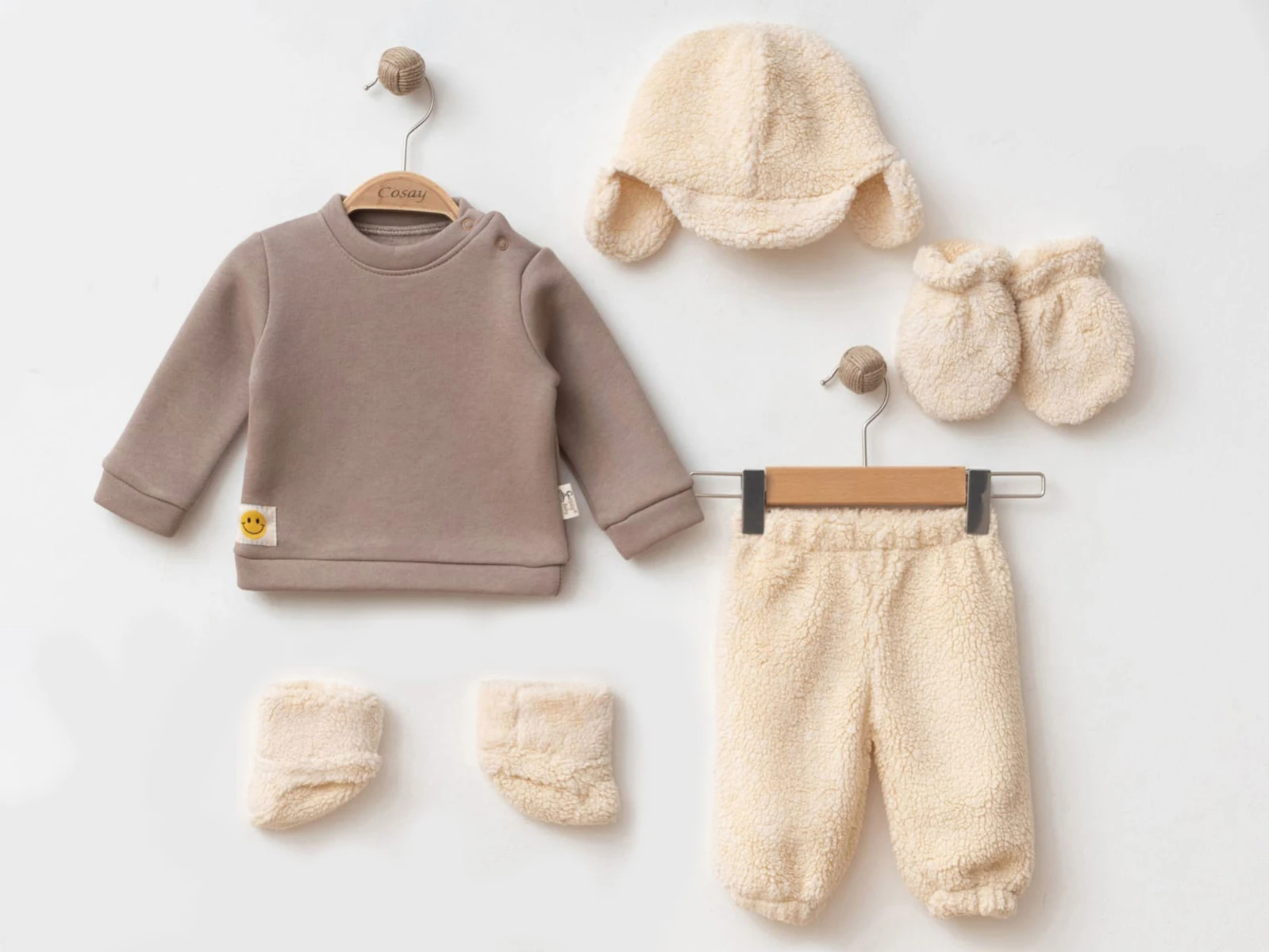 Toptan COŞAY BABY Peluş 5'li Bebek Takım Toptan Bebek Çocuk Giyim - Beniz Kids
