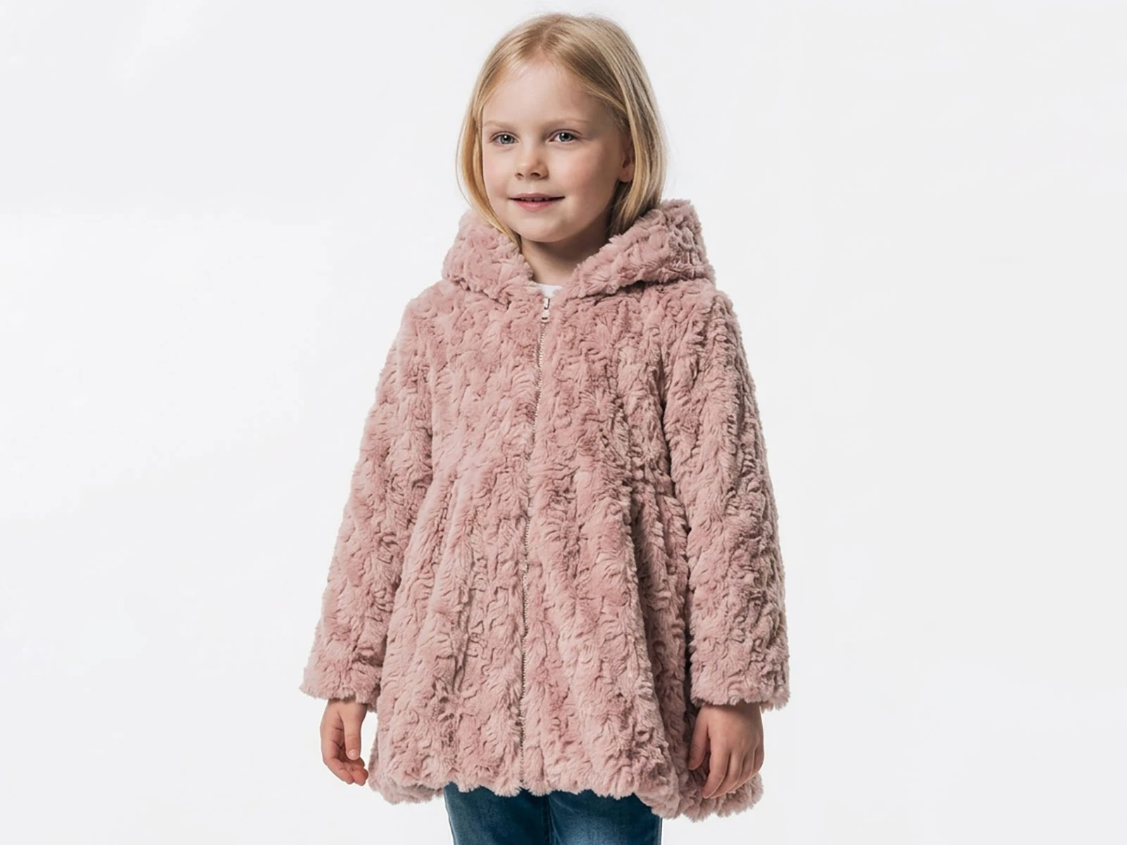 Toptan CARİNO Peluş Kız Çocuk Mont Toptan Bebek Çocuk Giyim - Beniz Kids