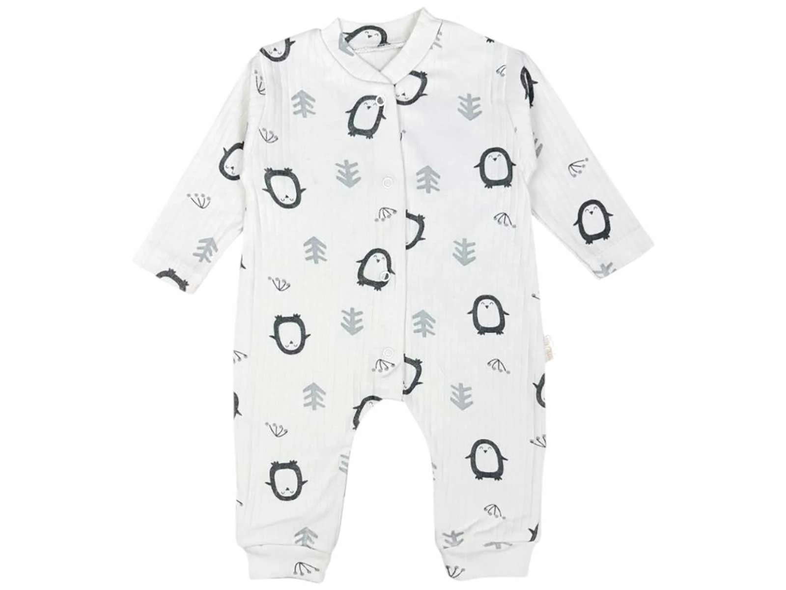 Penguen Desenli Erkek Bebe Tulum