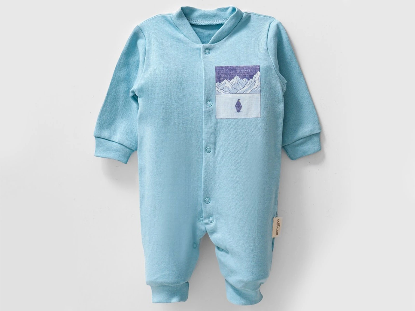 Toptan BAM-BİNO Penguen Desenli Erkek Bebe Tulum Toptan Bebek Çocuk Giyim - Beniz Kids