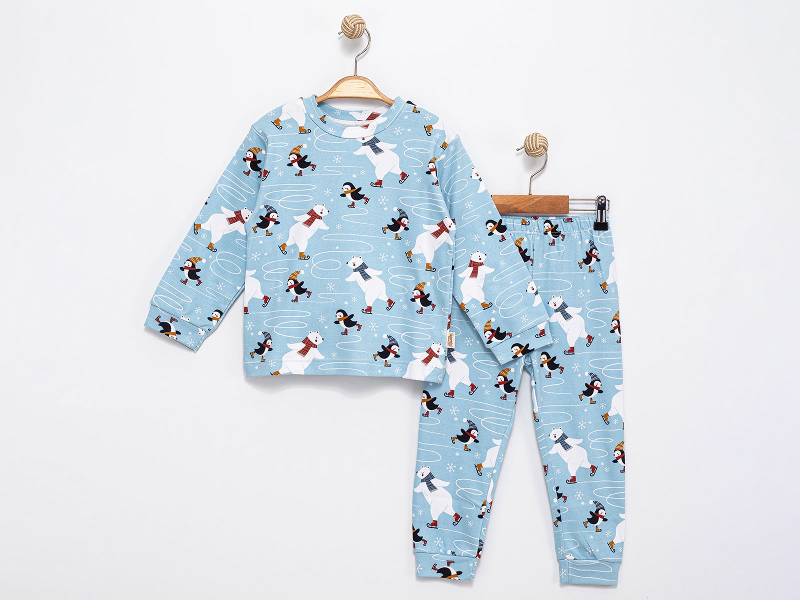 Penguen Desenli Erkek Pijama Takım