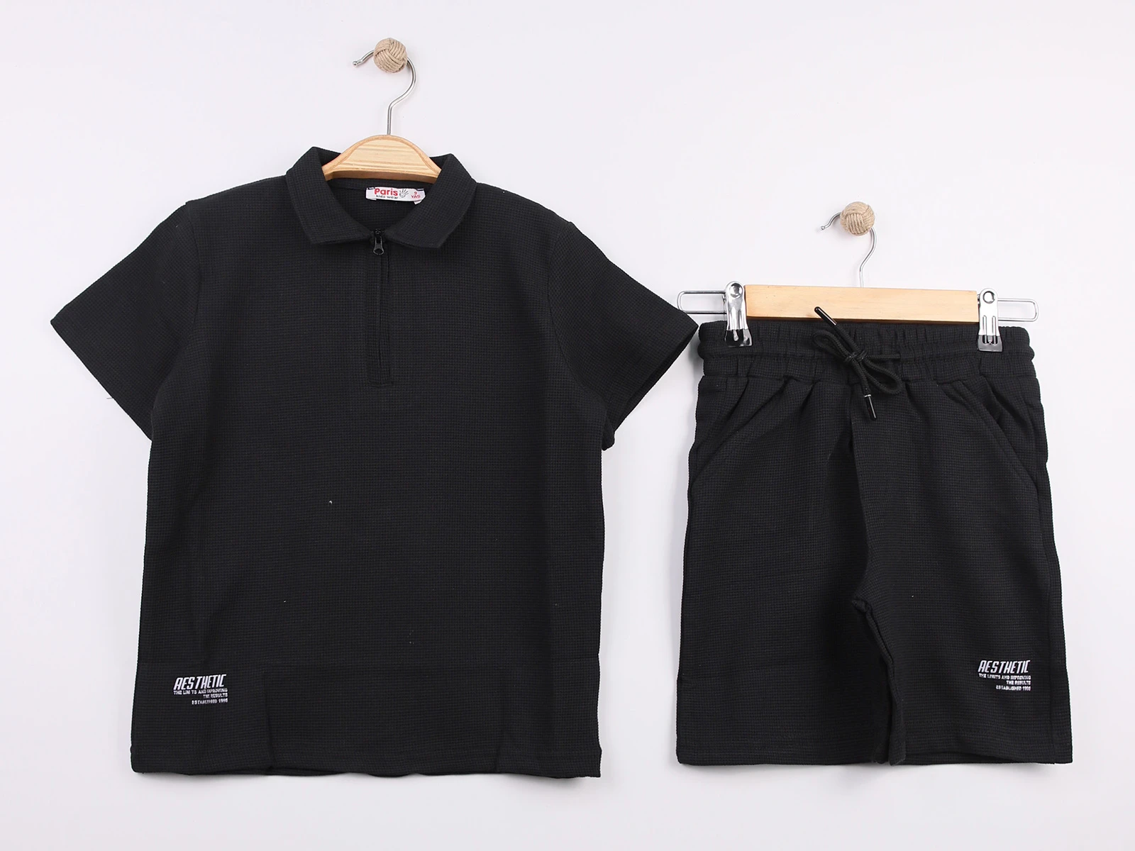 Polo Yakalı Aesthetic Baskılı Erkek Takım