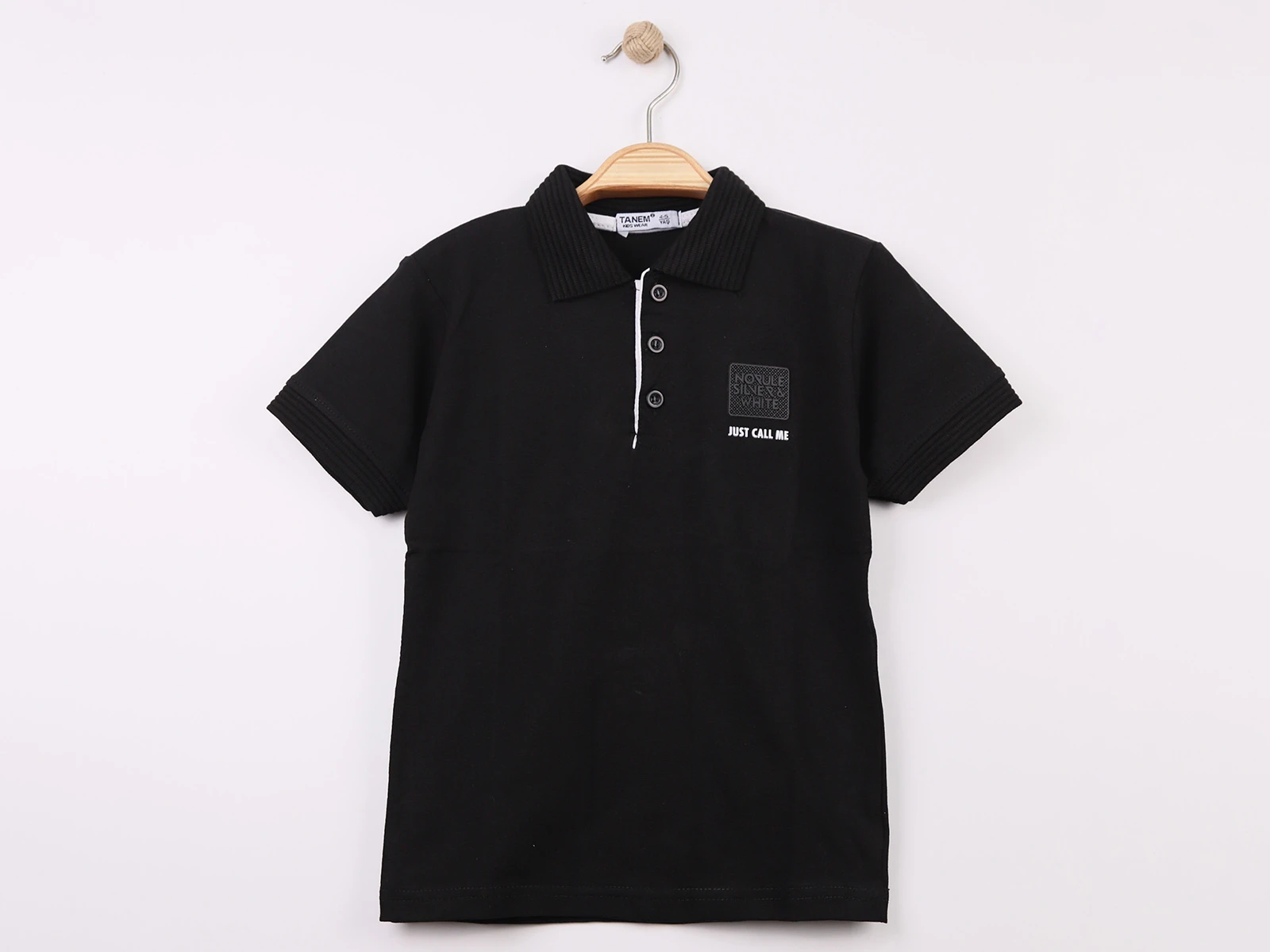 Polo Yakalı Call Me Baskılı Erkek Tişört