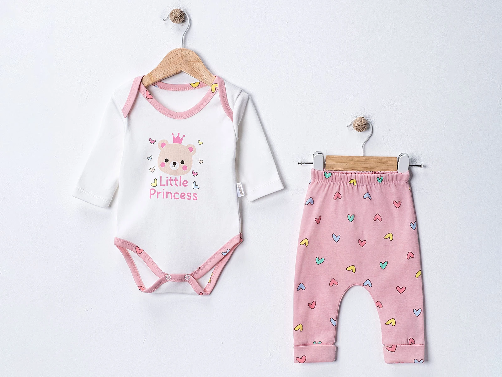 Princess Baskılı Kız Bebe Takım