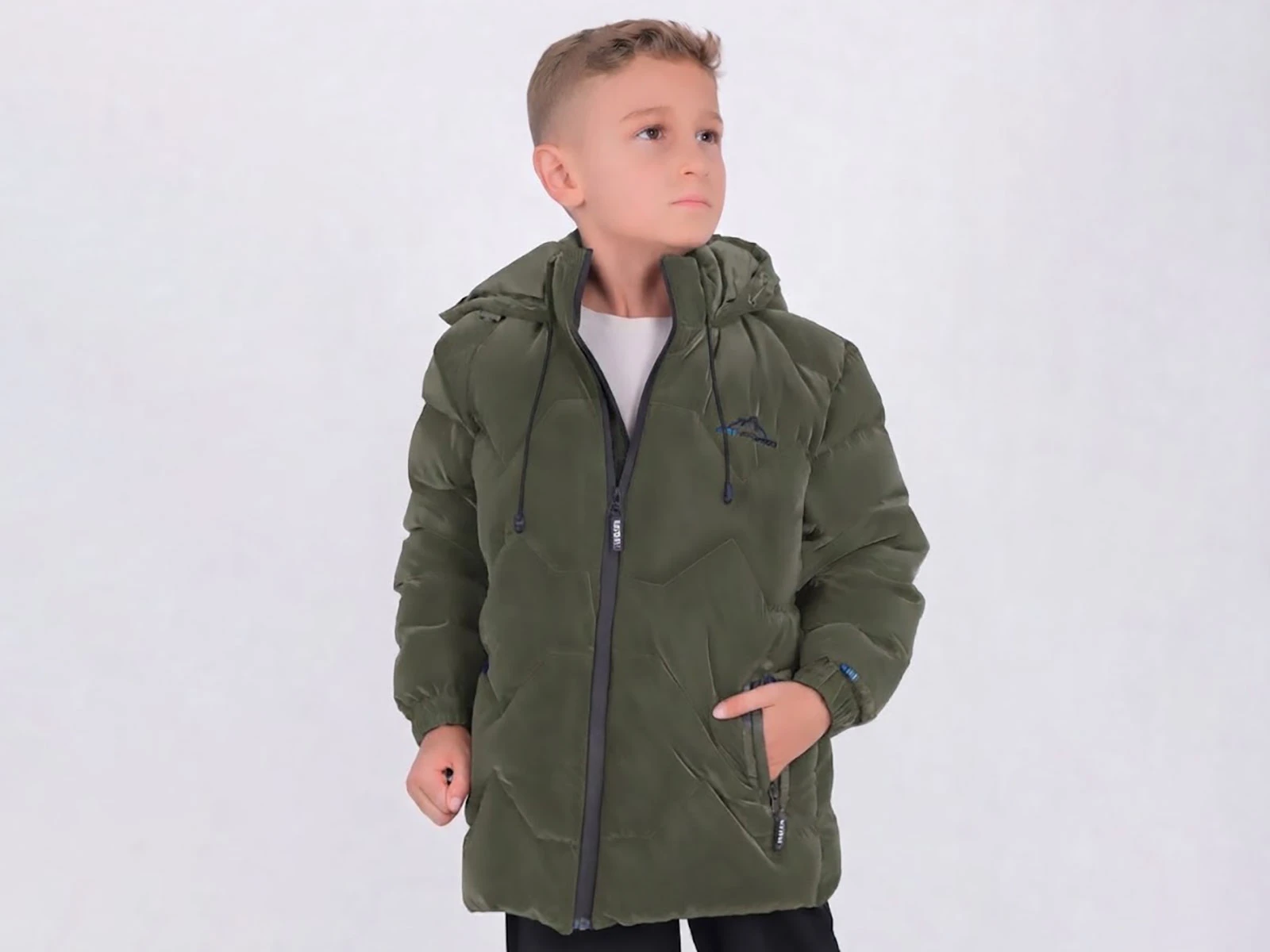 Toptan ROBİN RBN Armalı Fermuarlı Kapşonlu Erkek Mont  Toptan Bebek Çocuk Giyim - Beniz Kids