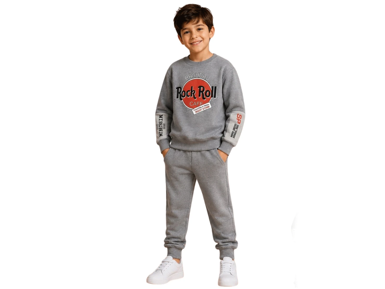 Rock Roll Baskılı Erkek Takım 