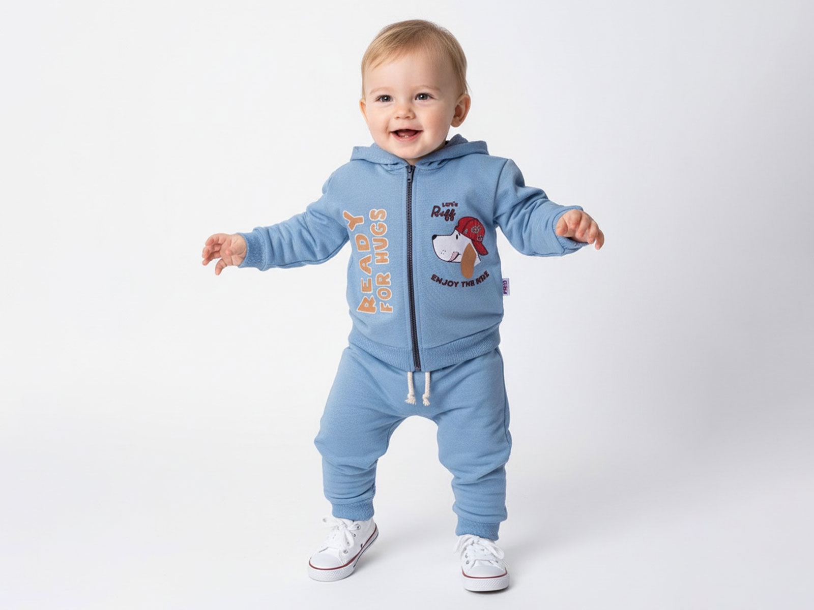 Toptan FERİX BABY Ruff Baskılı Erkek Bebe Takım Toptan Bebek Çocuk Giyim - Beniz Kids