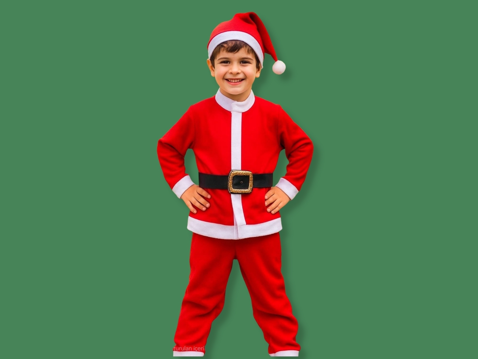 Toptan DENİTO Şapkalı Üçlü Noel Yılbaşı Erkek Takım Toptan Bebek Çocuk Giyim - Beniz Kids