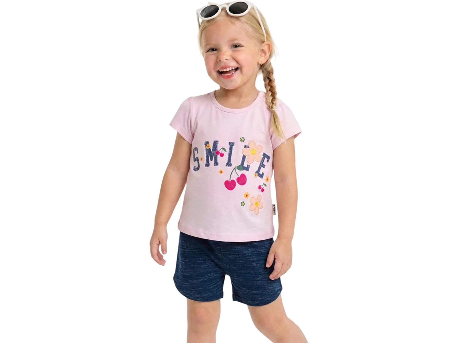 Smile Baskılı Kız Bebe Takım