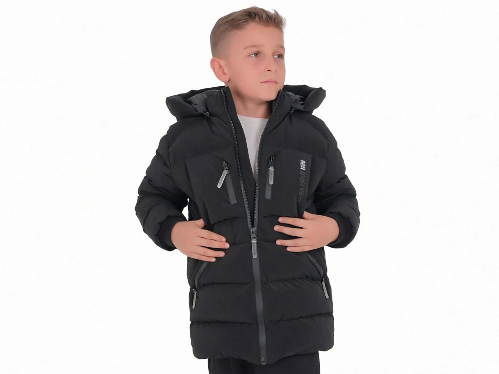 Toptan ROBİN Sport Baskılı Cepli Fermuarlı Kapşonlu Erkek Mont  Toptan Bebek Çocuk Giyim - Beniz Kids