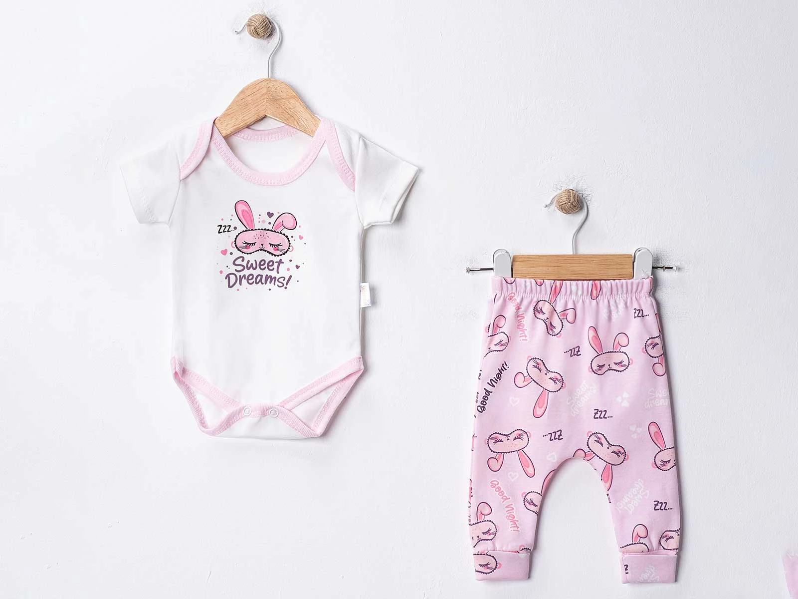 Sweet Baskılı Kız Bebe Takım