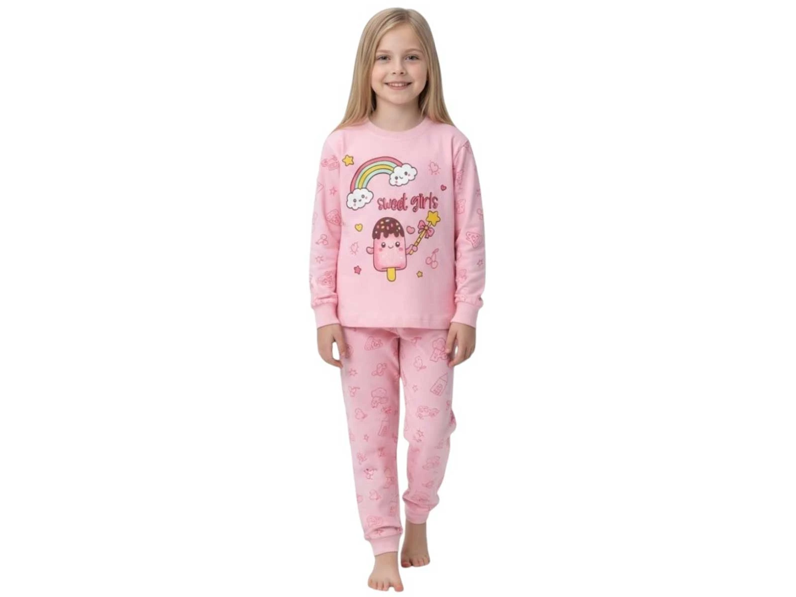 Sweet Baskılı Kız Pijama Takım