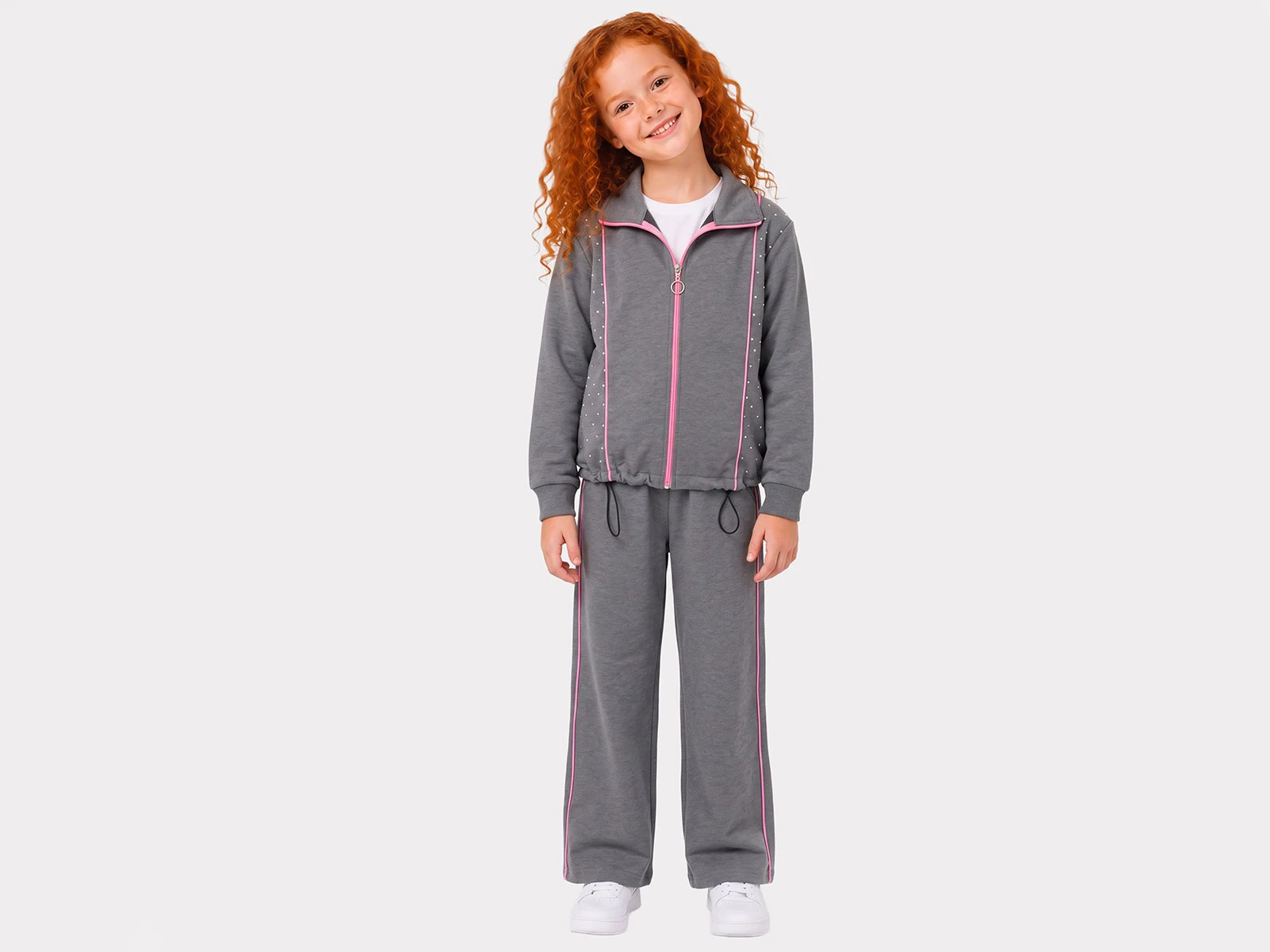 Toptan ROYA KİDS Taş Desenli Fermuarlı Kız Takım  Toptan Bebek Çocuk Giyim - Beniz Kids
