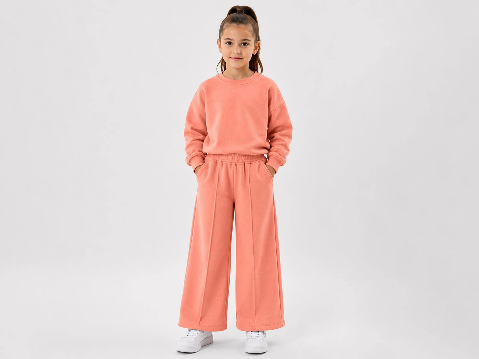 Toptan İNCİLAY Taş Detaylı Çizgili Cepli 3 İp Kız Takım  Toptan Bebek Çocuk Giyim - Beniz Kids