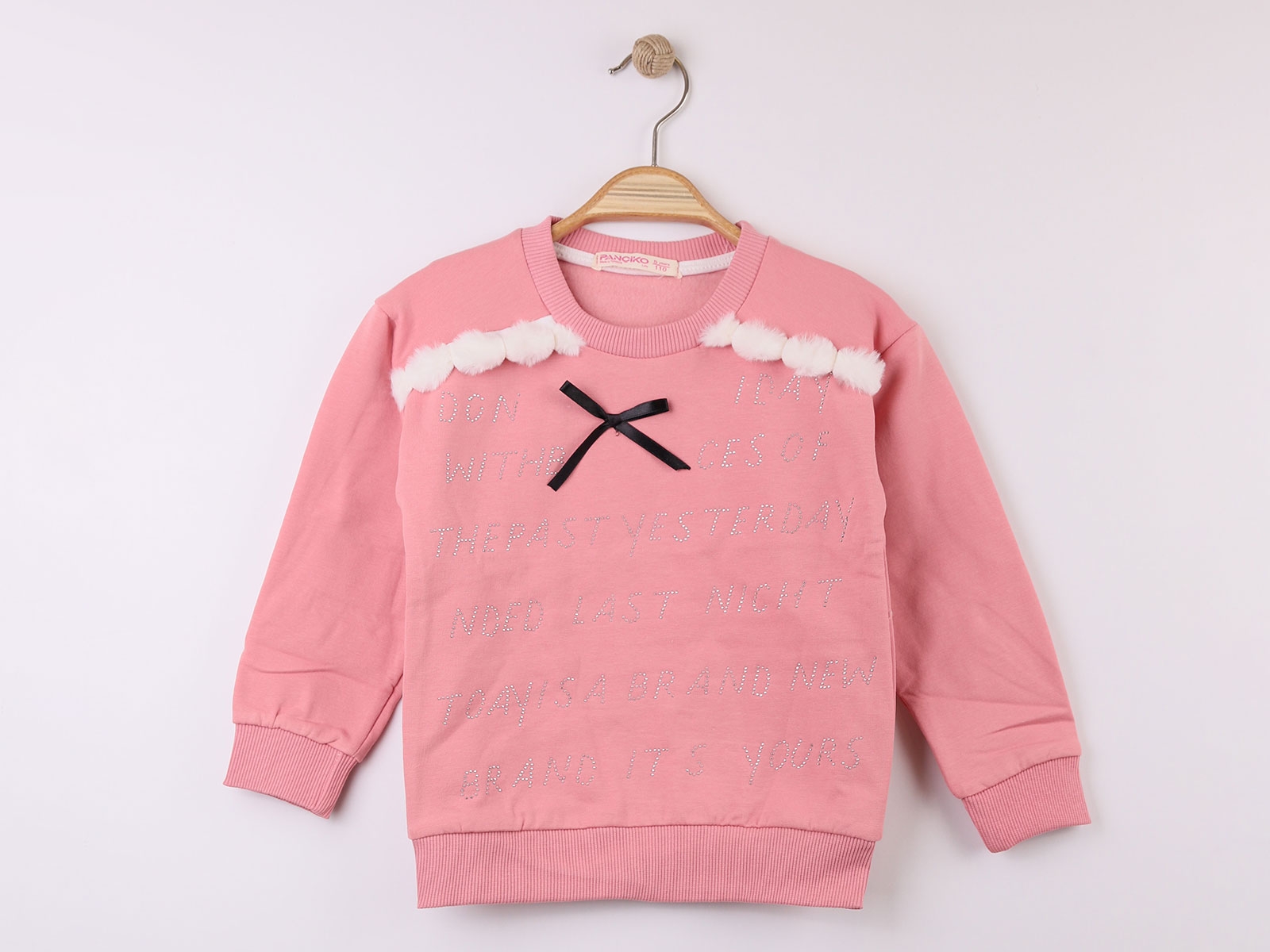 Taş Detaylı  Kız Sweat 2İp Şardonlu
