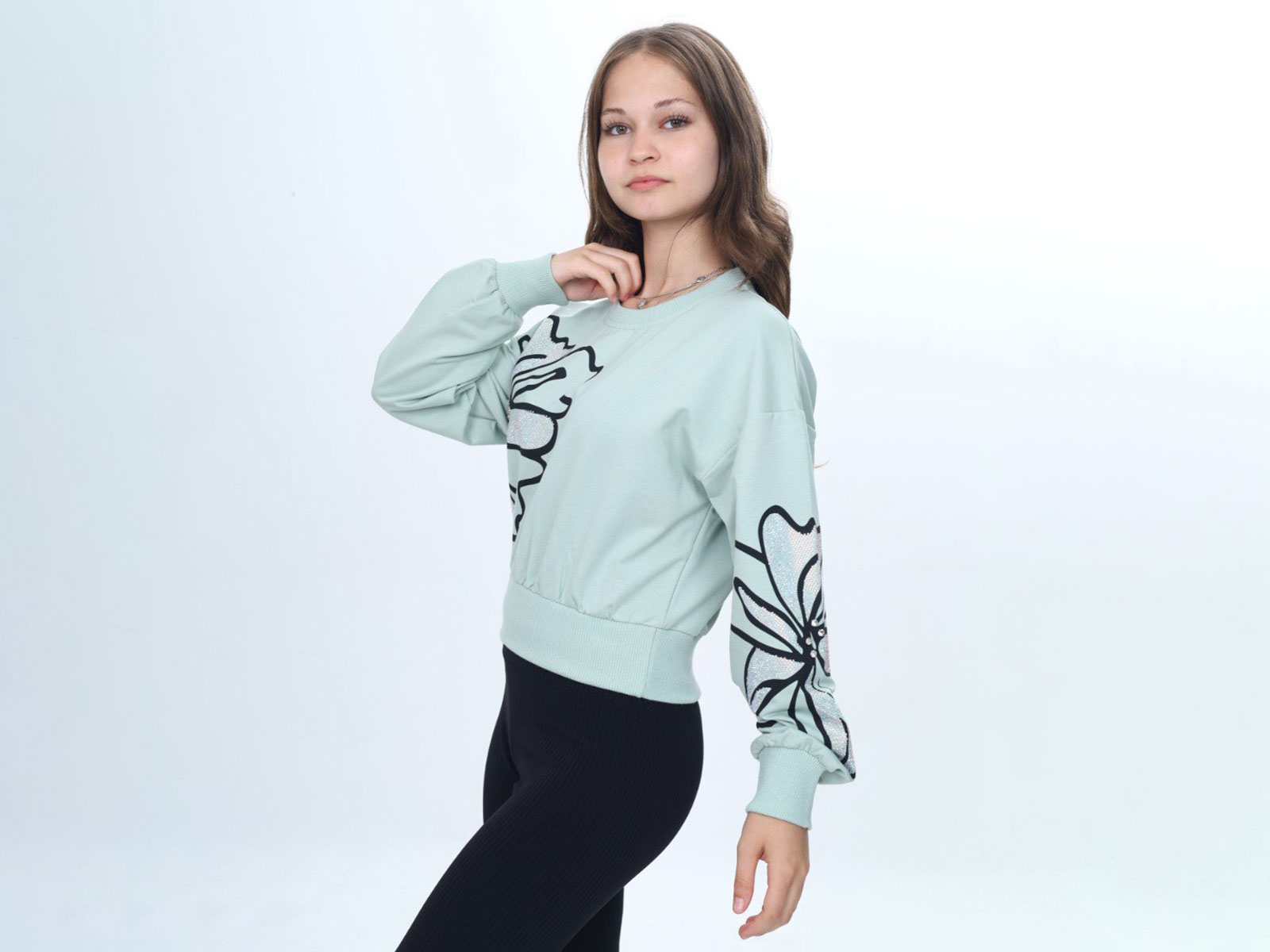 Taş Detaylı Kız Sweat