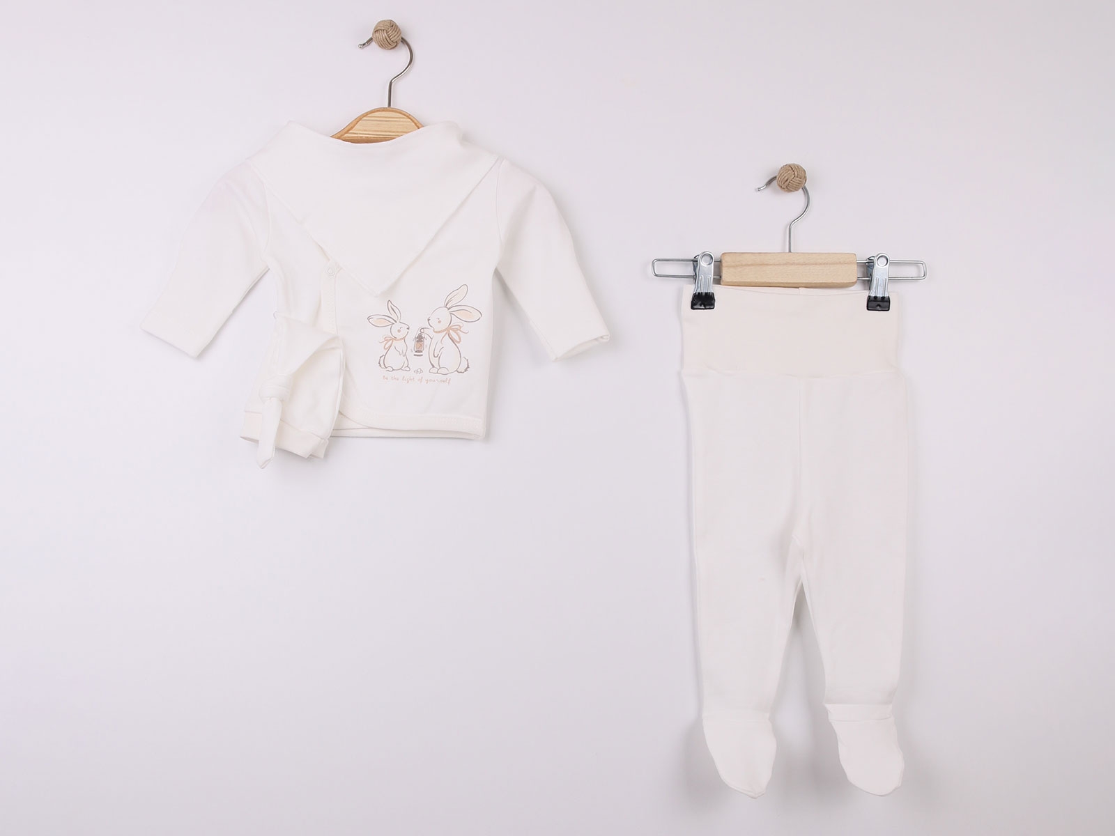 Tavşan Baskılı Kız Bebe Yeni Doğan 5li Set