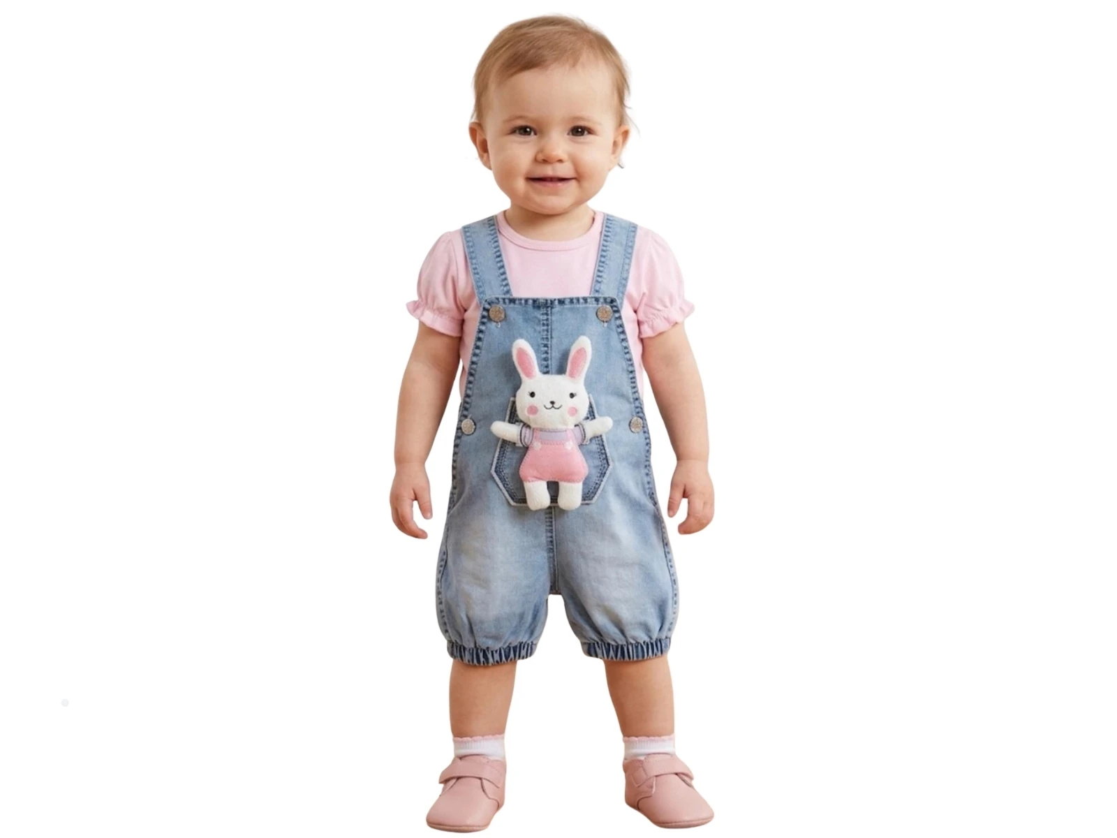 Tavşan Figürlü Kız Bebe Takım