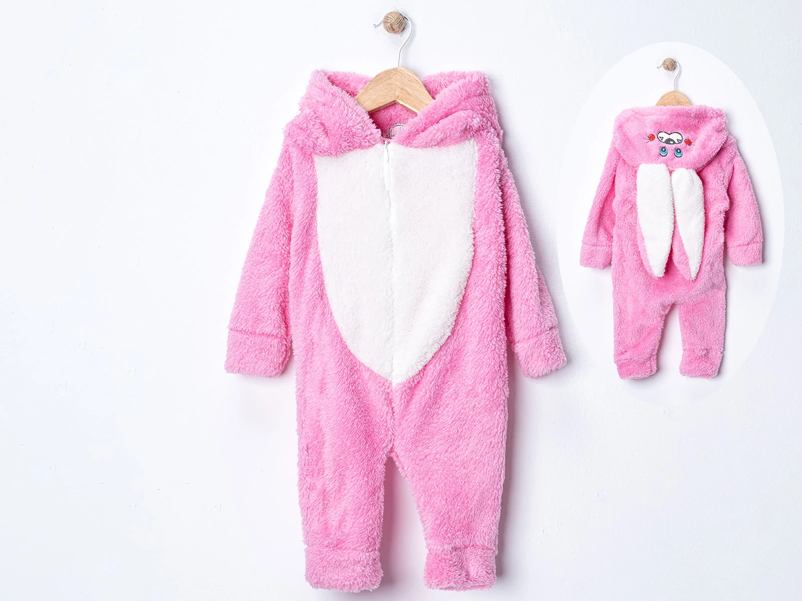 Toptan DENİTO Tavşan Kulaklı Peluş Unisex Bebe Tulum  Toptan Bebek Çocuk Giyim - Beniz Kids
