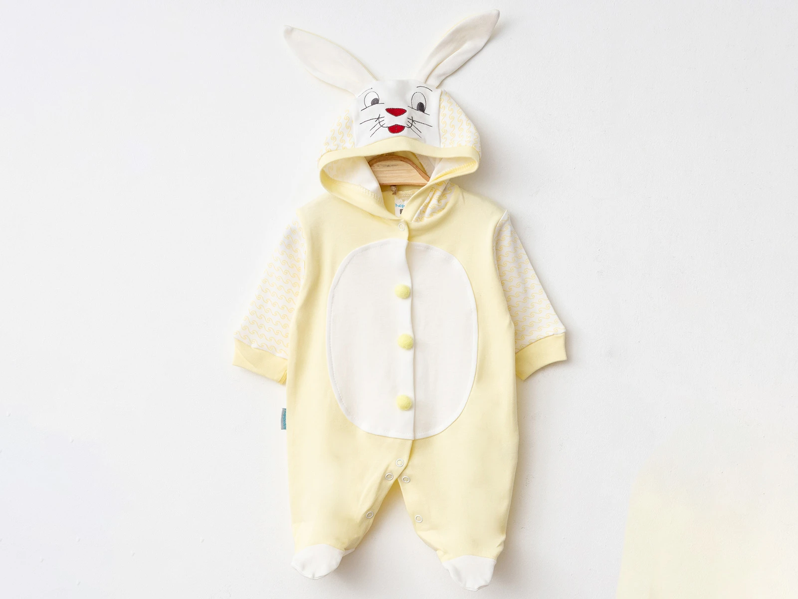 Tavşan Nakışlı Kız Bebe Tulum
