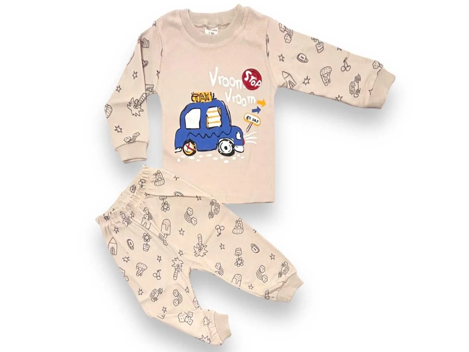 Taxsi Araba Baskılı Erkek Pijama Takım 
