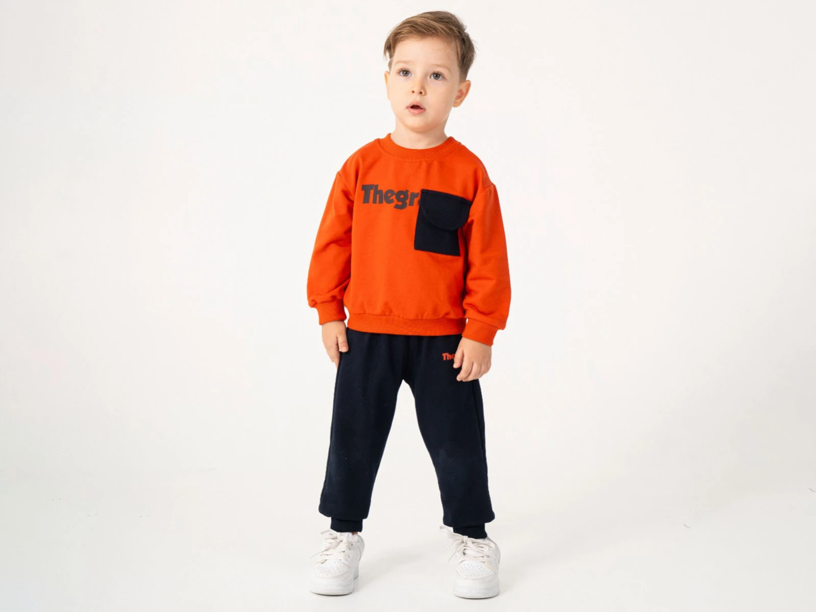 Toptan POYRAZ The Baskılı 2 İp Erkek Takım Toptan Bebek Çocuk Giyim - Beniz Kids